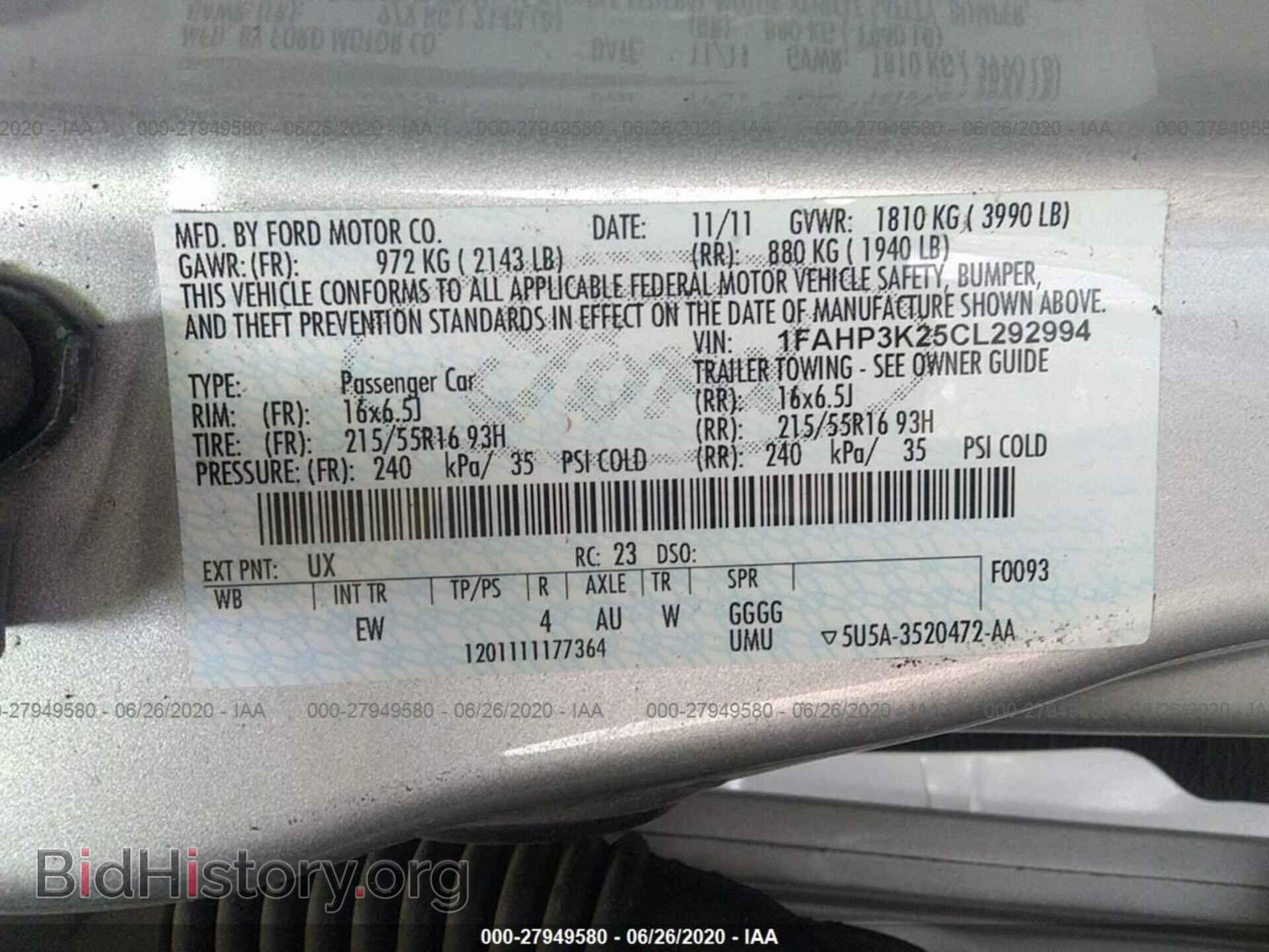 2012 FORD FOCUS - VIN: 1FAHP3K25CL292994 - Photo 9
