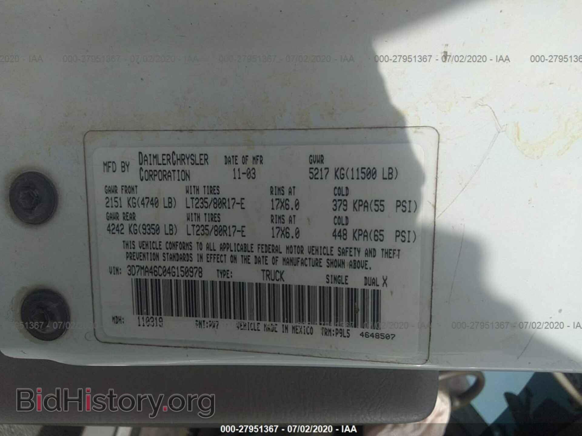 2004 DODGE RAM 3500 - VIN: 3D7MA46C04G150978 - Photo 9