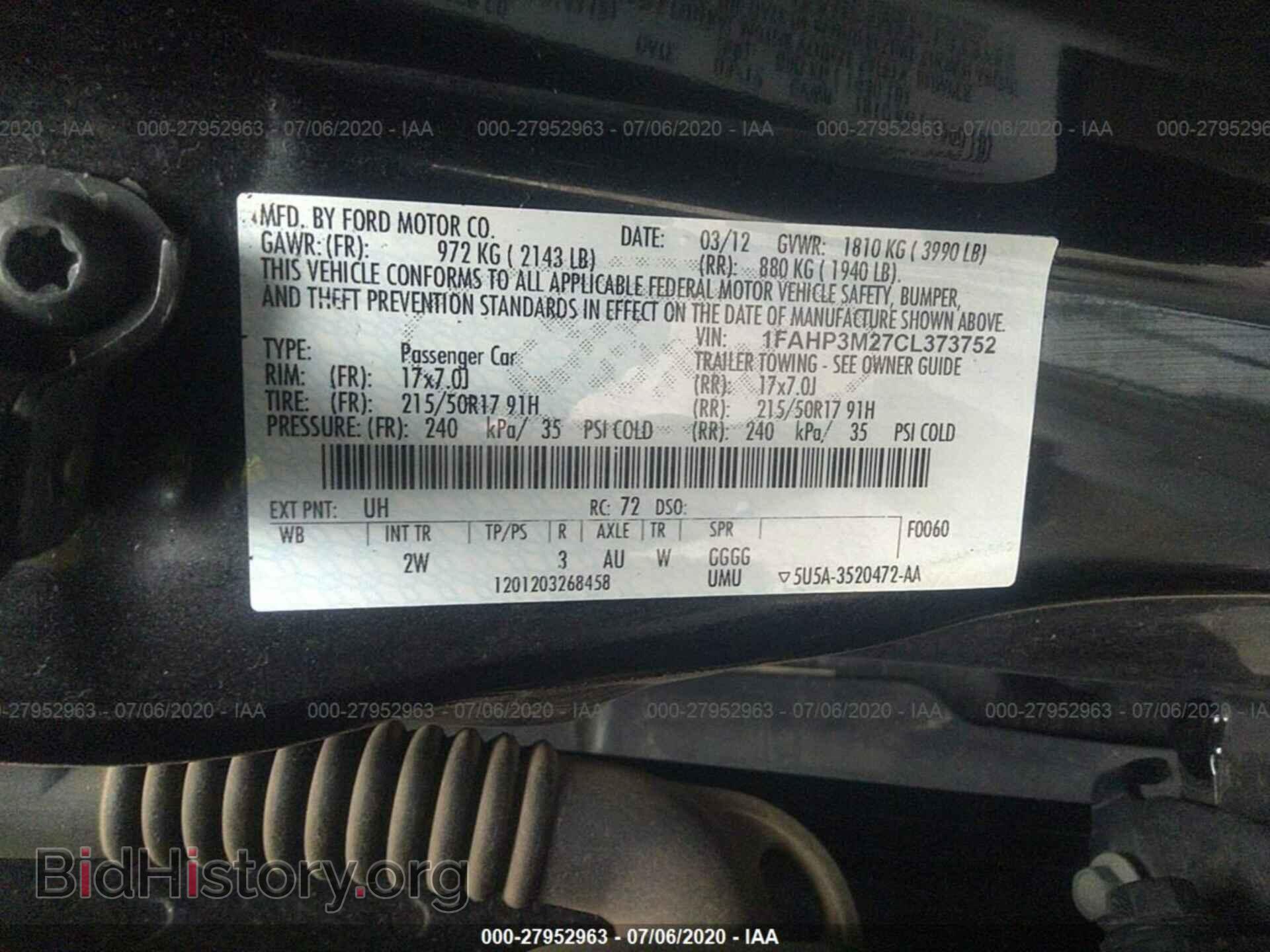 2012 FORD FOCUS - VIN: 1FAHP3M27CL373752 - Фото 9