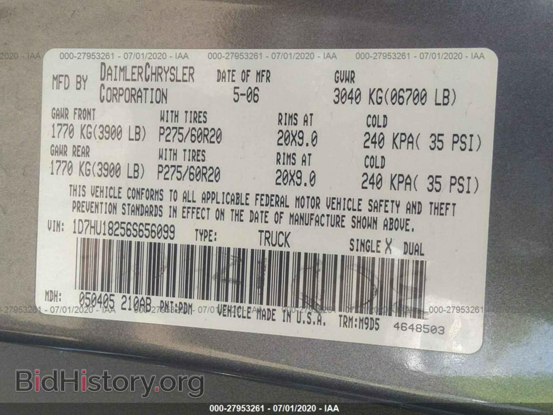 2006 DODGE RAM 1500 - VIN: 1D7HU18256S656099 - Фото 9