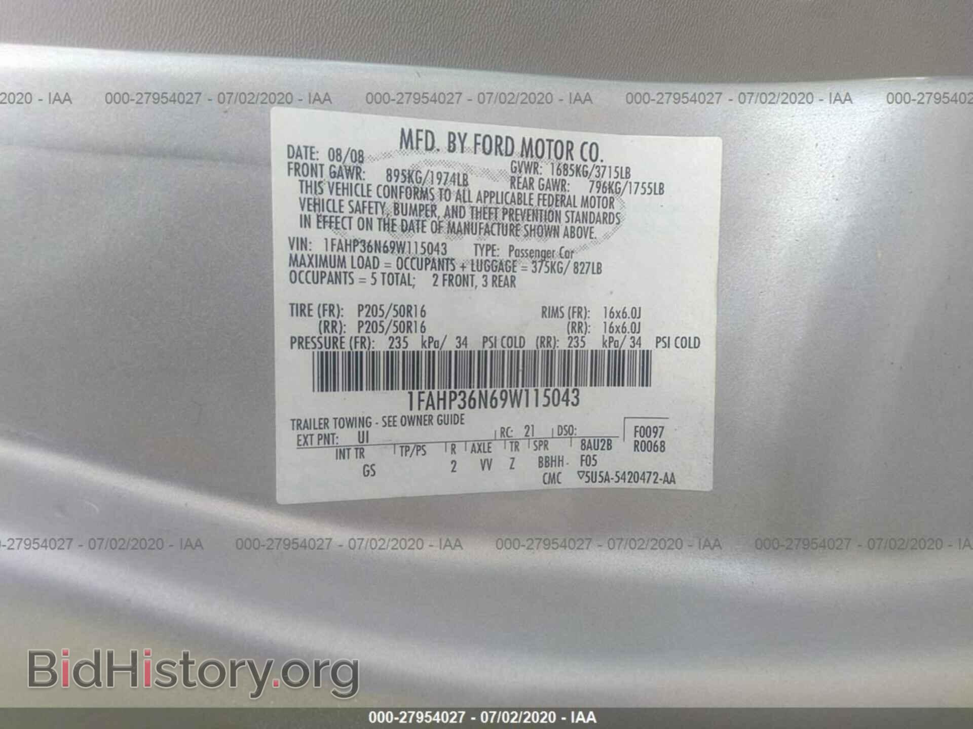 2009 FORD FOCUS - VIN: 1FAHP36N69W115043 - Фото 9