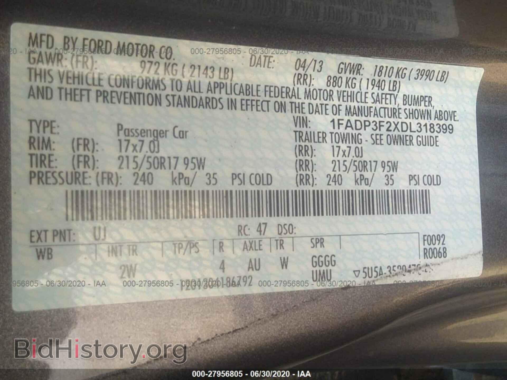 2013 FORD FOCUS - VIN: 1FADP3F2XDL318399 - Photo 9