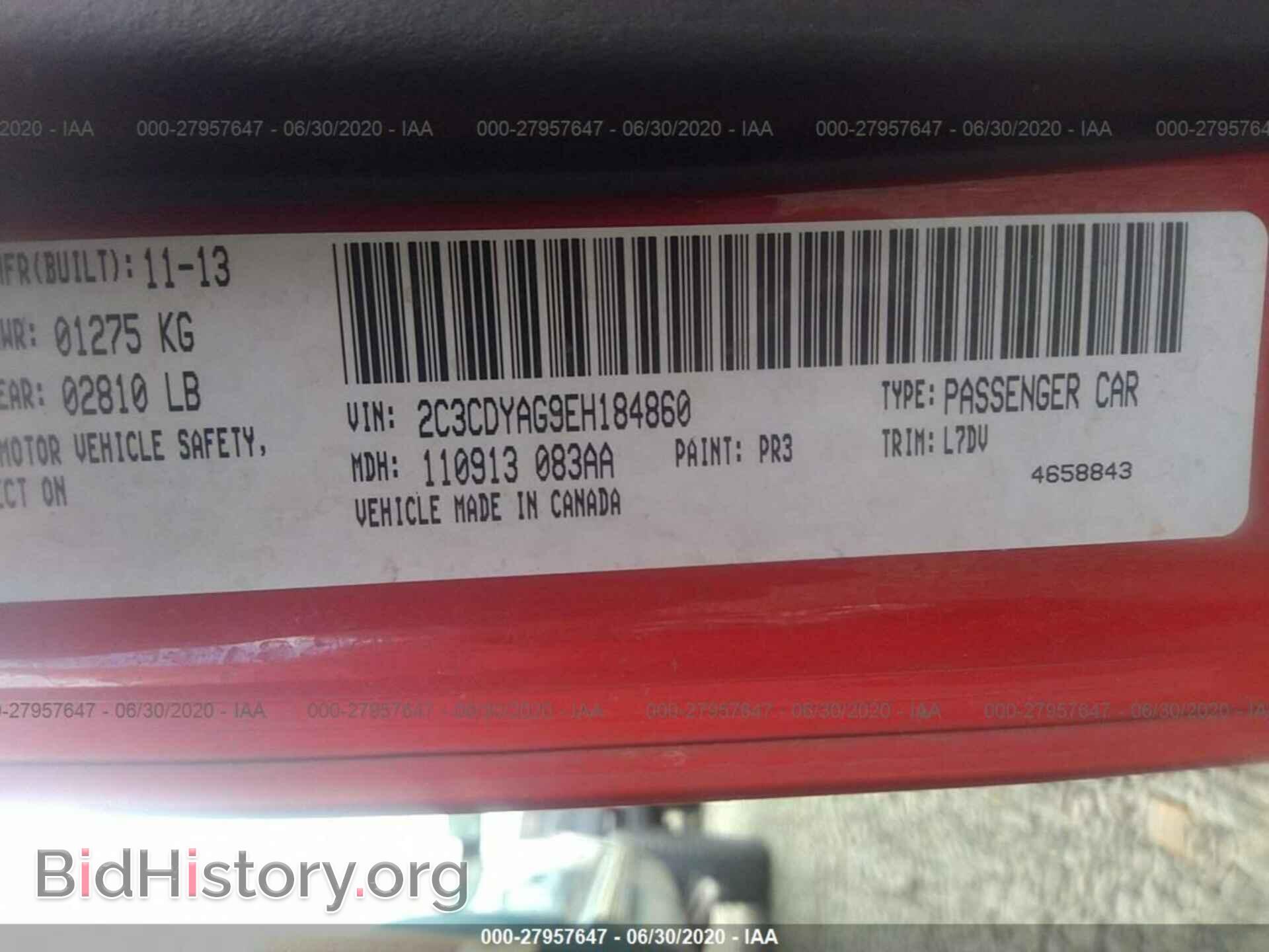 2014 DODGE CHALLENGER - VIN: 2C3CDYAG9EH184860 - Photo 9