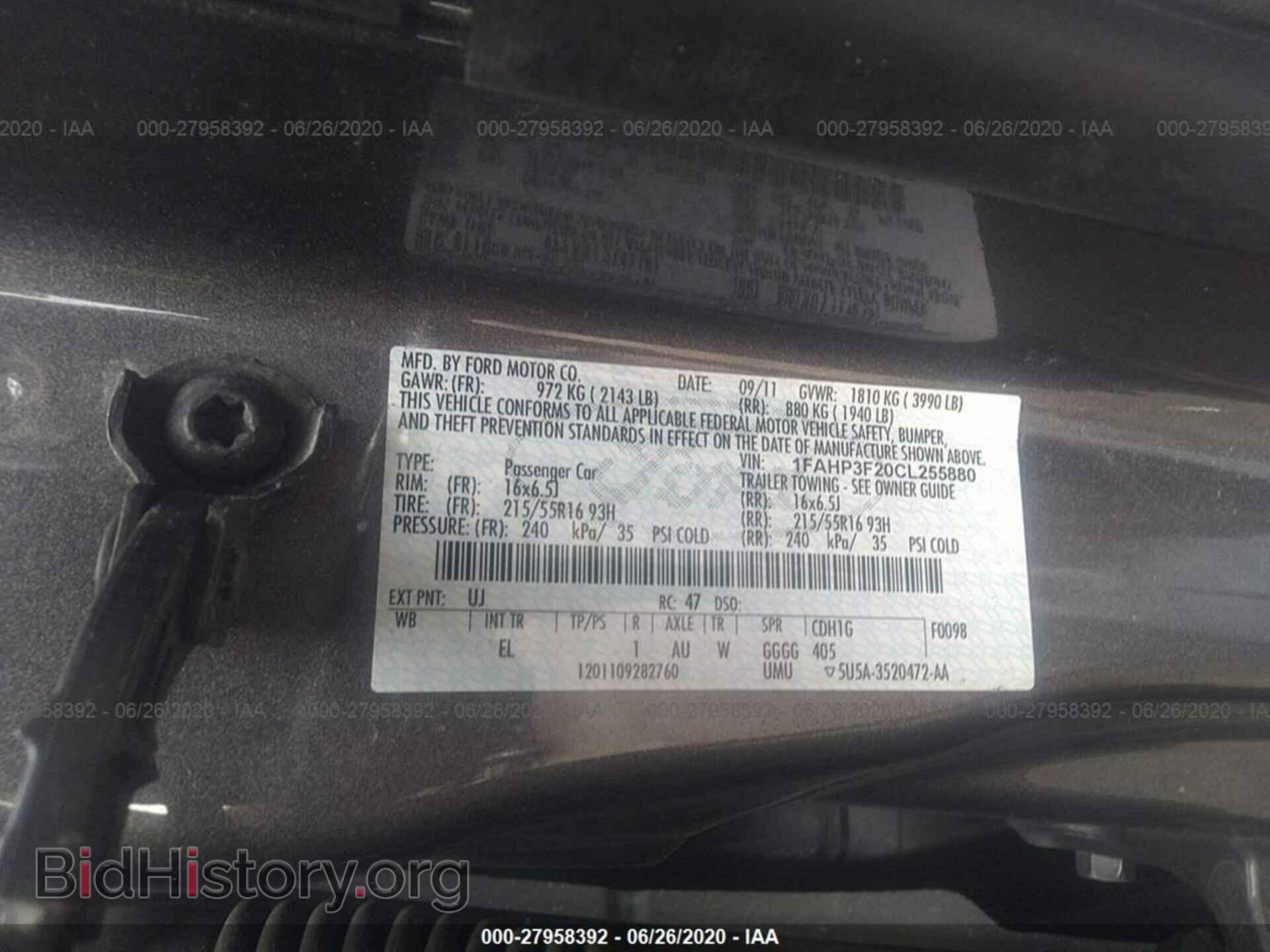 2012 FORD FOCUS - VIN: 1FAHP3F20CL255880 - Фото 9