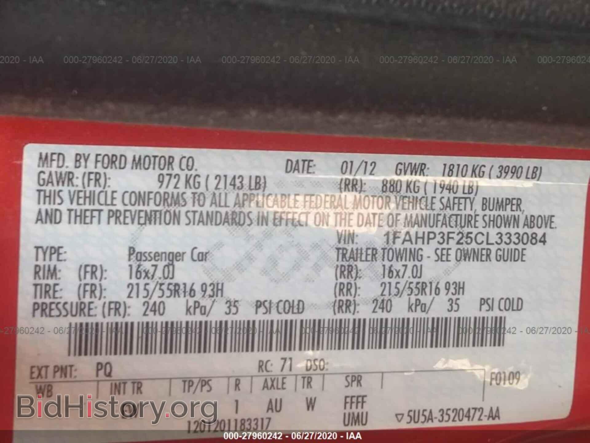 2012 FORD FOCUS - VIN: 1FAHP3F25CL333084 - Фото 9