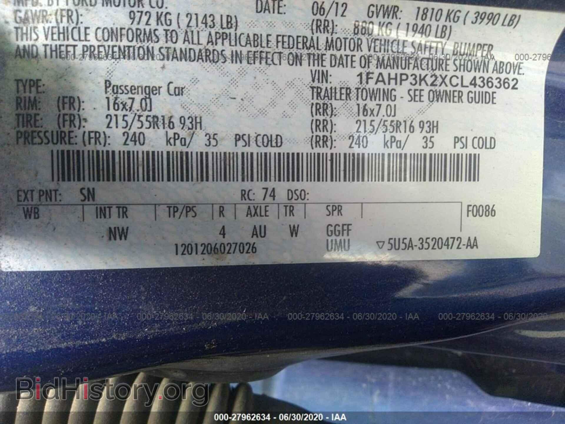 2012 FORD FOCUS - VIN: 1FAHP3K2XCL436362 - Фото 9