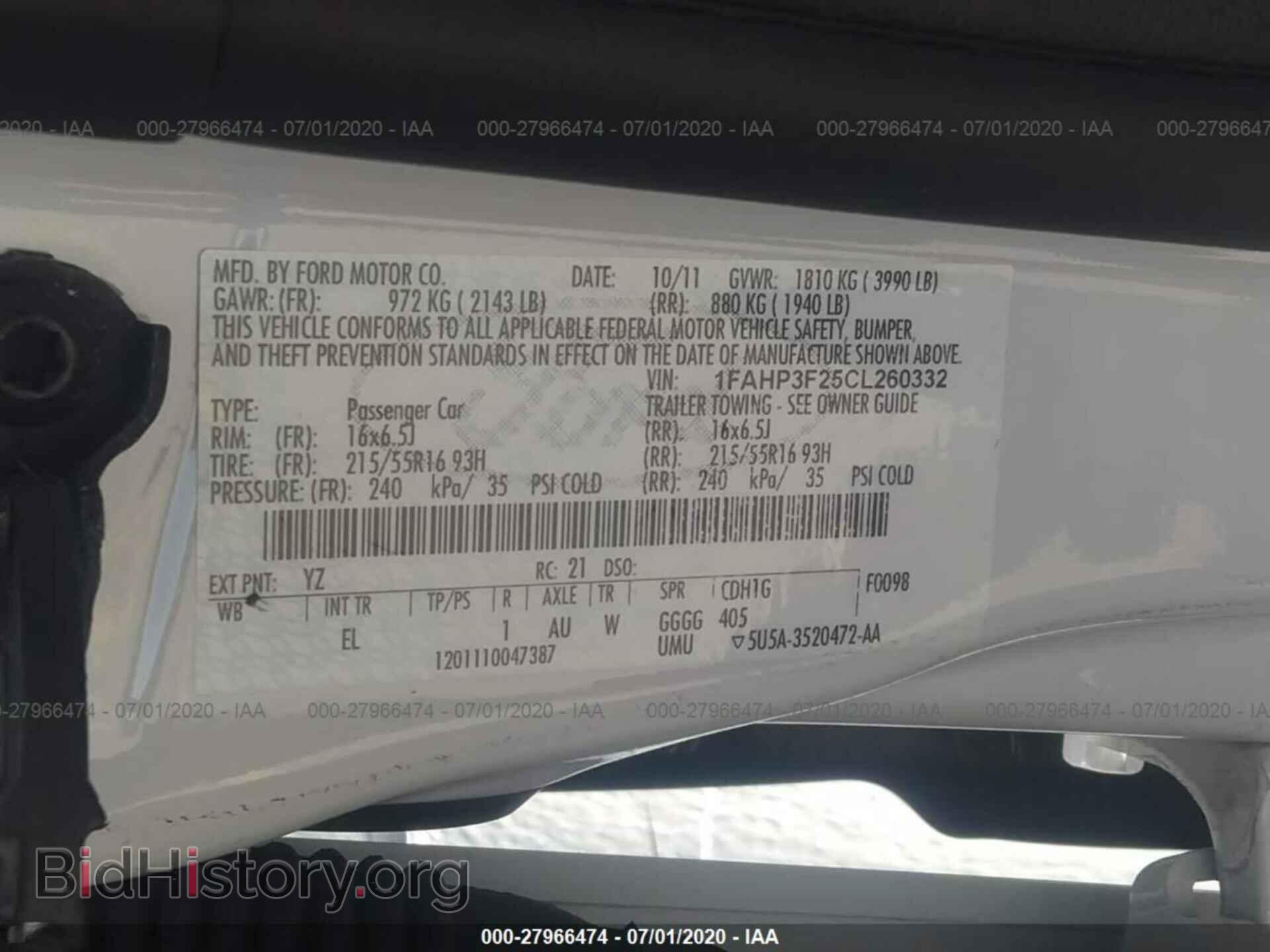 2012 FORD FOCUS - VIN: 1FAHP3F25CL260332 - Фото 9