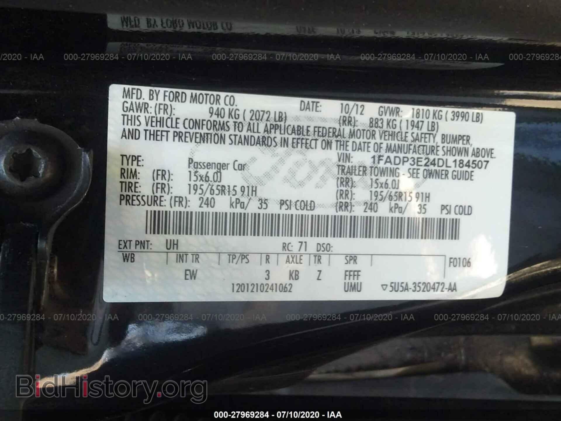 2013 FORD FOCUS - VIN: 1FADP3E24DL184507 - Фото 9