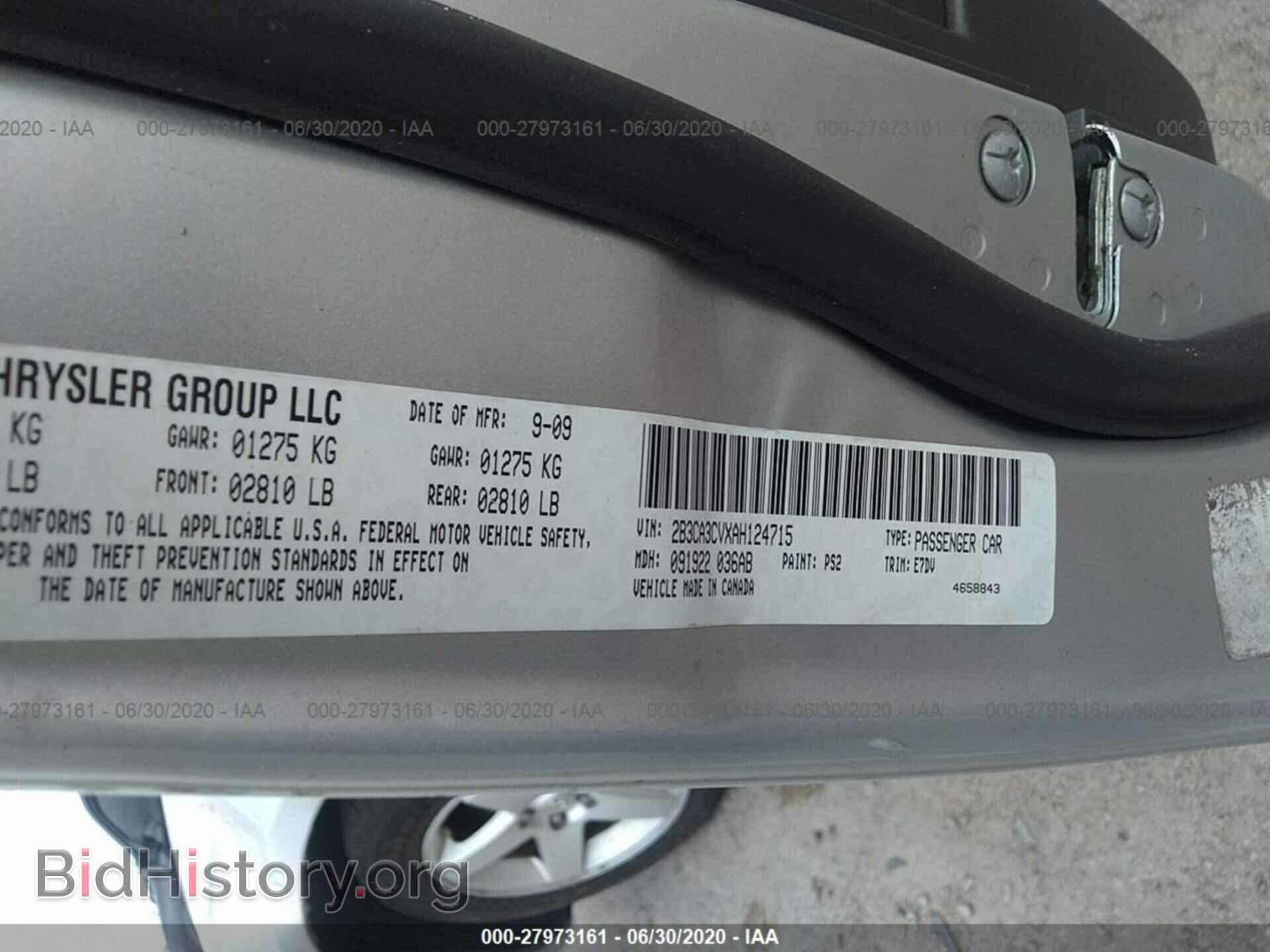 2010 DODGE CHARGER - VIN: 2B3CA3CVXAH124715 - Фото 9