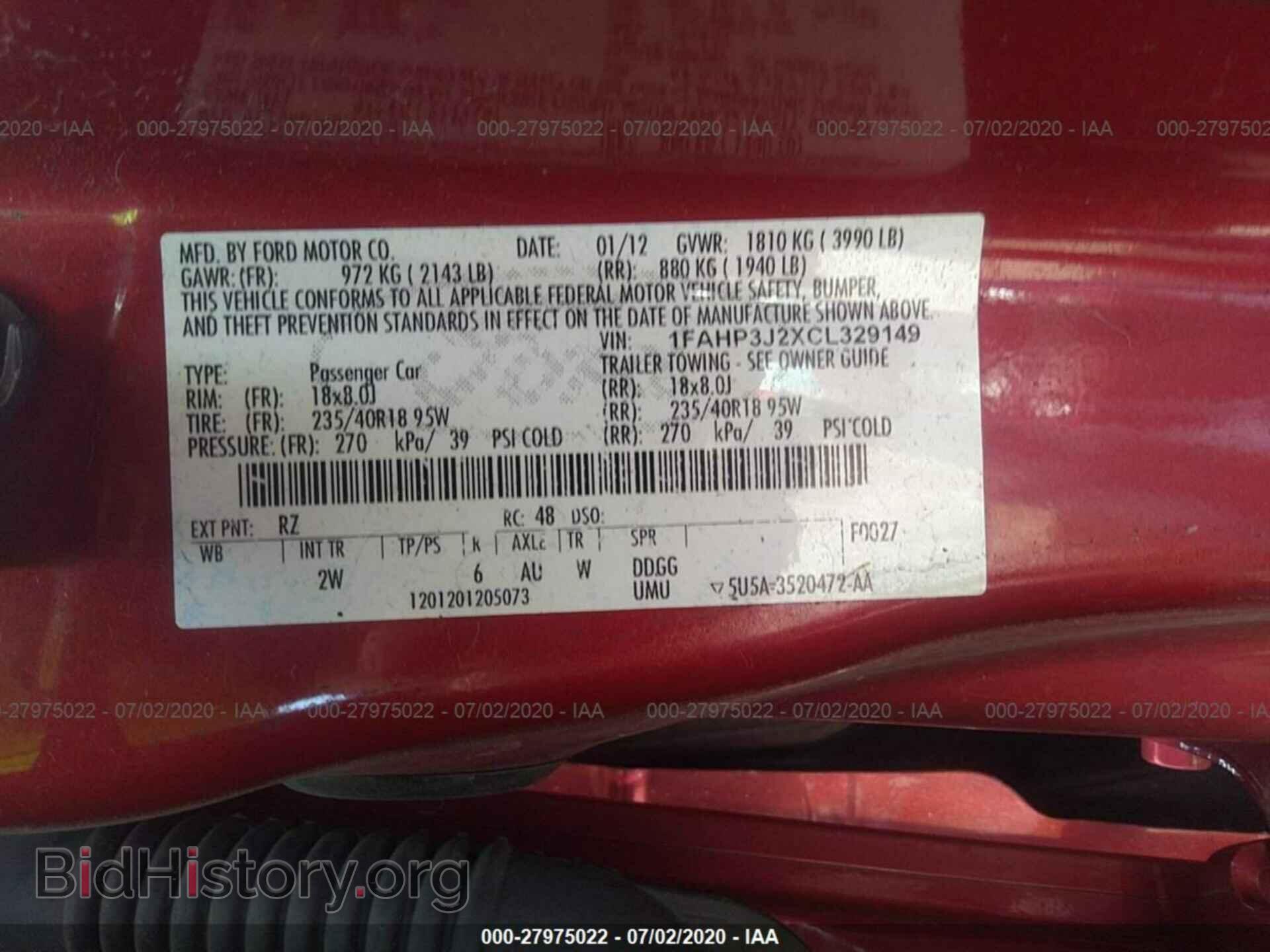 2012 FORD FOCUS - VIN: 1FAHP3J2XCL329149 - Фото 9