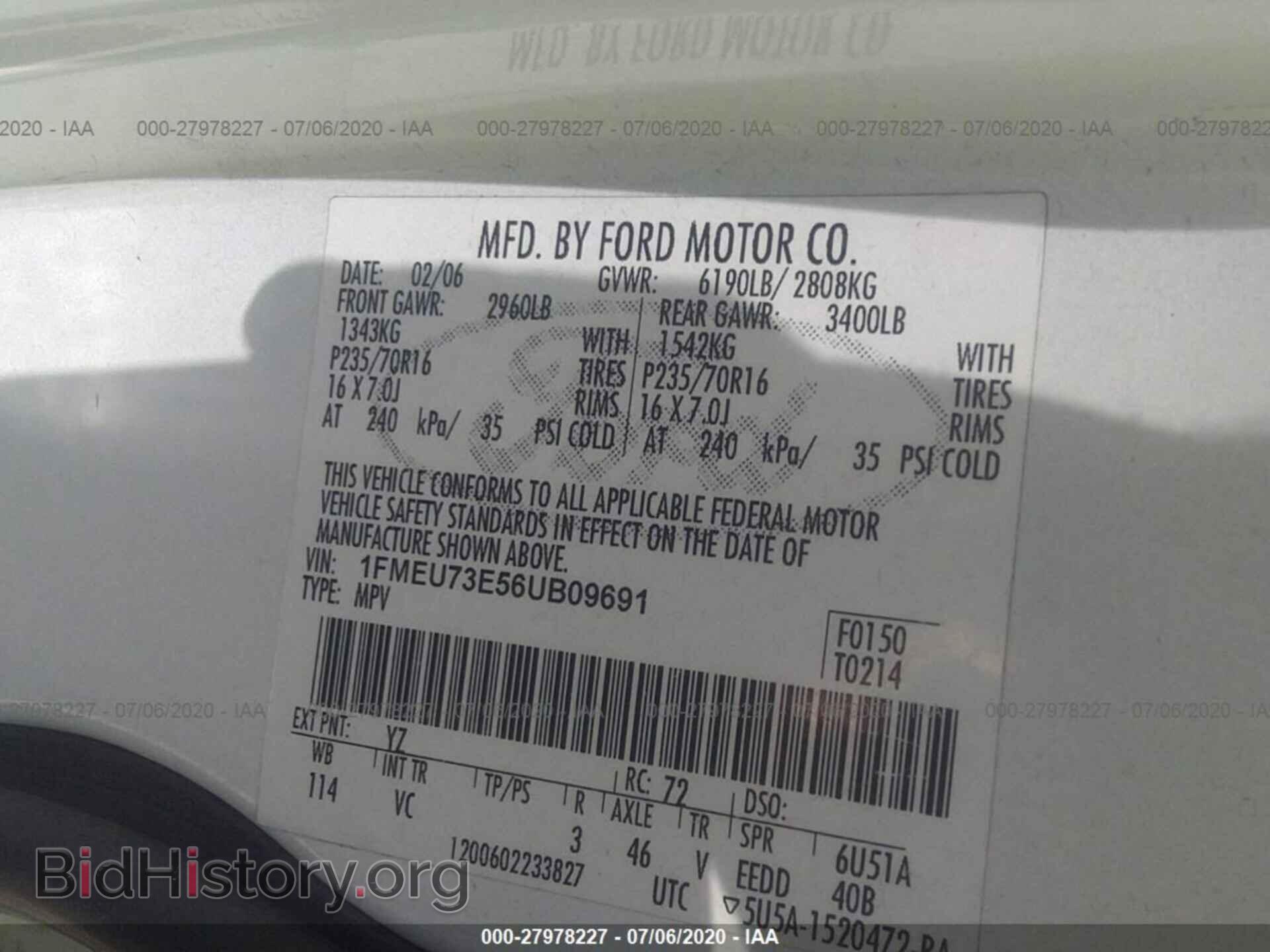 2006 FORD EXPLORER - VIN: 1FMEU73E56UB09691 - Фото 9