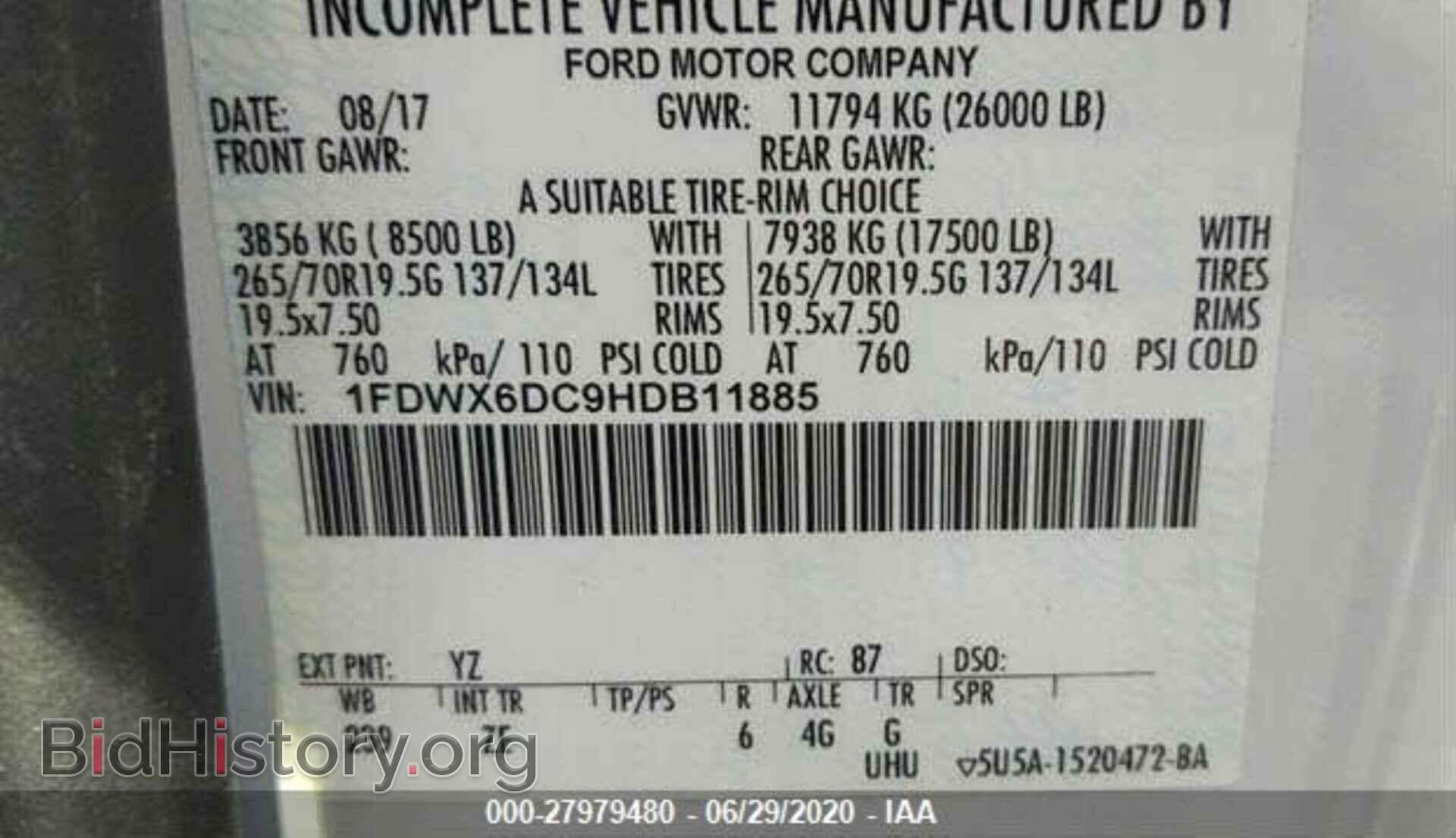 2017 FORD Unknown - VIN: 1FDWX6DC9HDB11885 - Фото 10