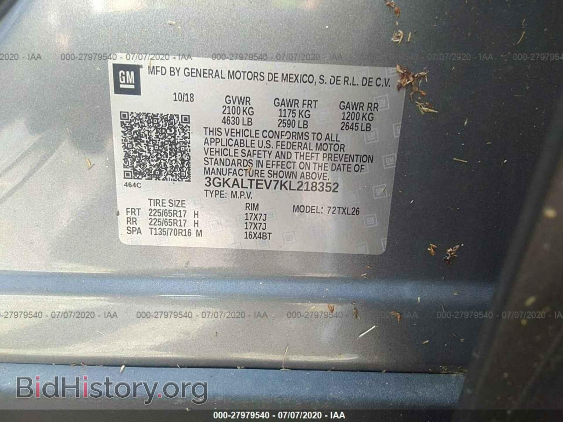 2019 GMC TERRAIN - VIN: 3GKALTEV7KL218352 - Фото 9