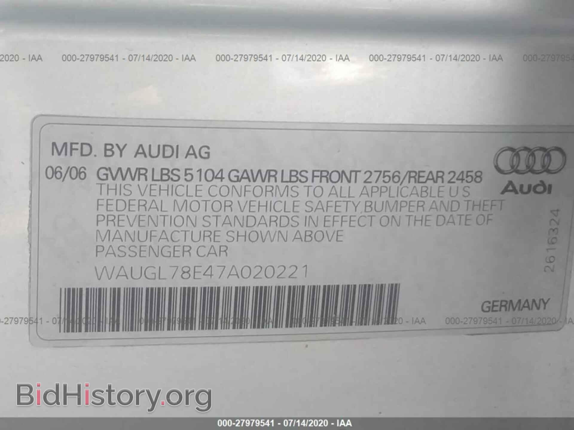 2007 AUDI S4 - VIN: WAUGL78E47A020221 - Фото 9