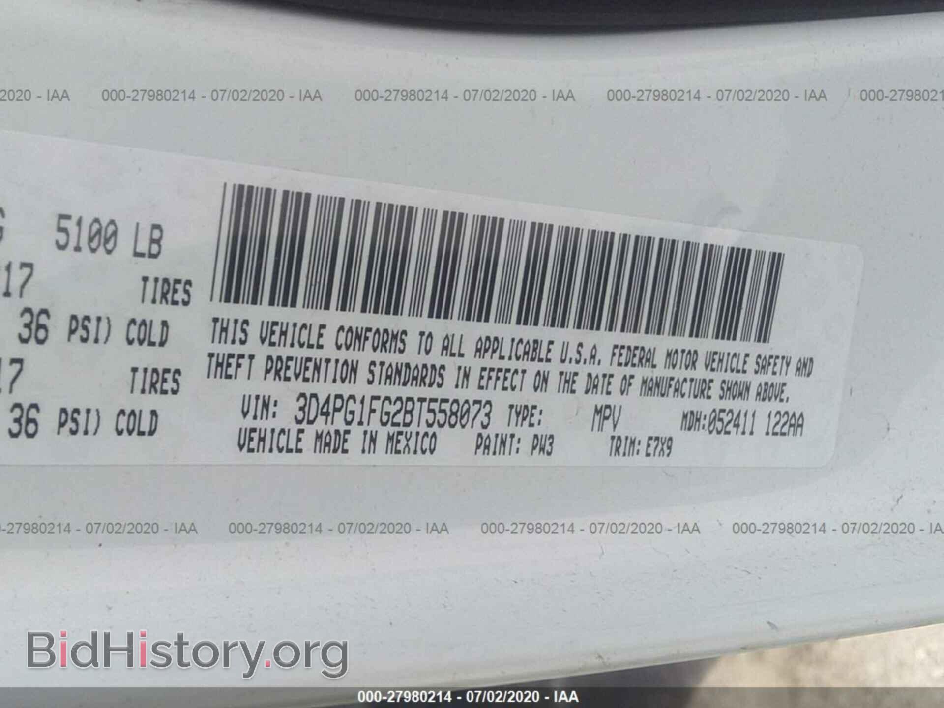 2011 DODGE JOURNEY - VIN: 3D4PG1FG2BT558073 - Фото 9