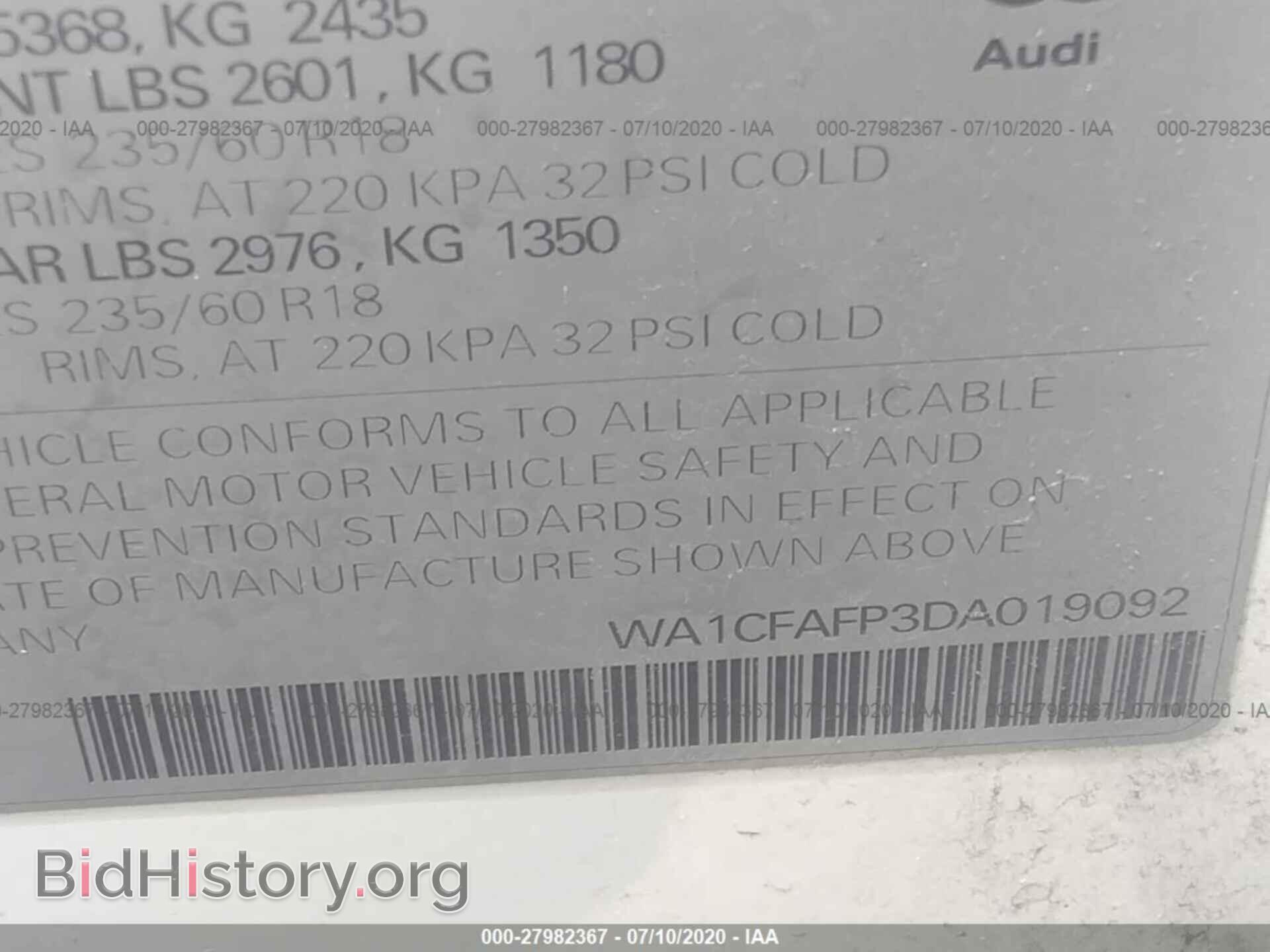 2013 AUDI Q5 - VIN: WA1CFAFP3DA019092 - Photo 9