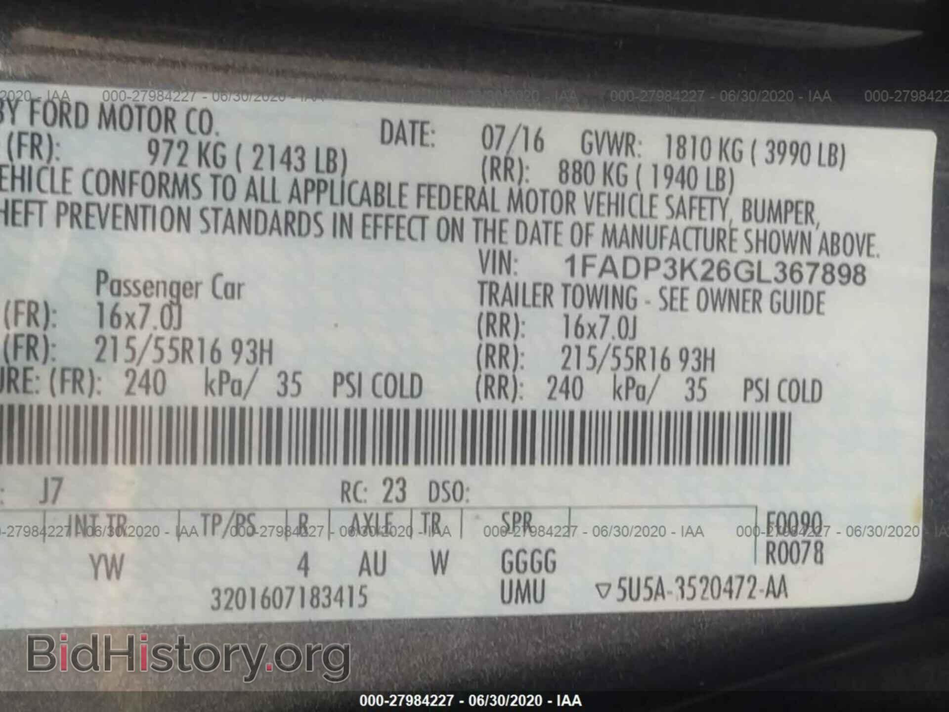 2016 FORD FOCUS - VIN: 1FADP3K26GL367898 - Photo 9