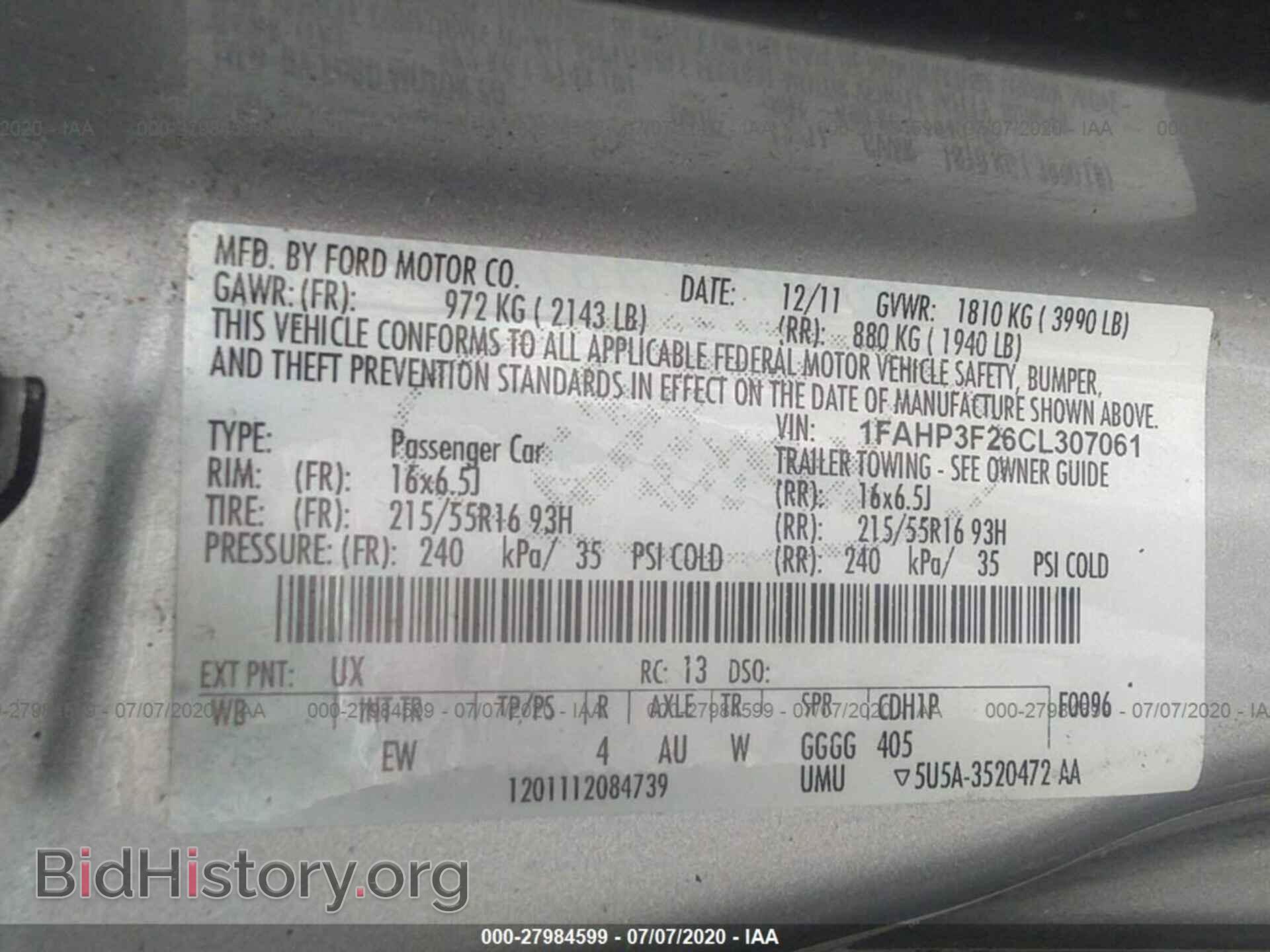 2012 FORD FOCUS - VIN: 1FAHP3F26CL307061 - Photo 9