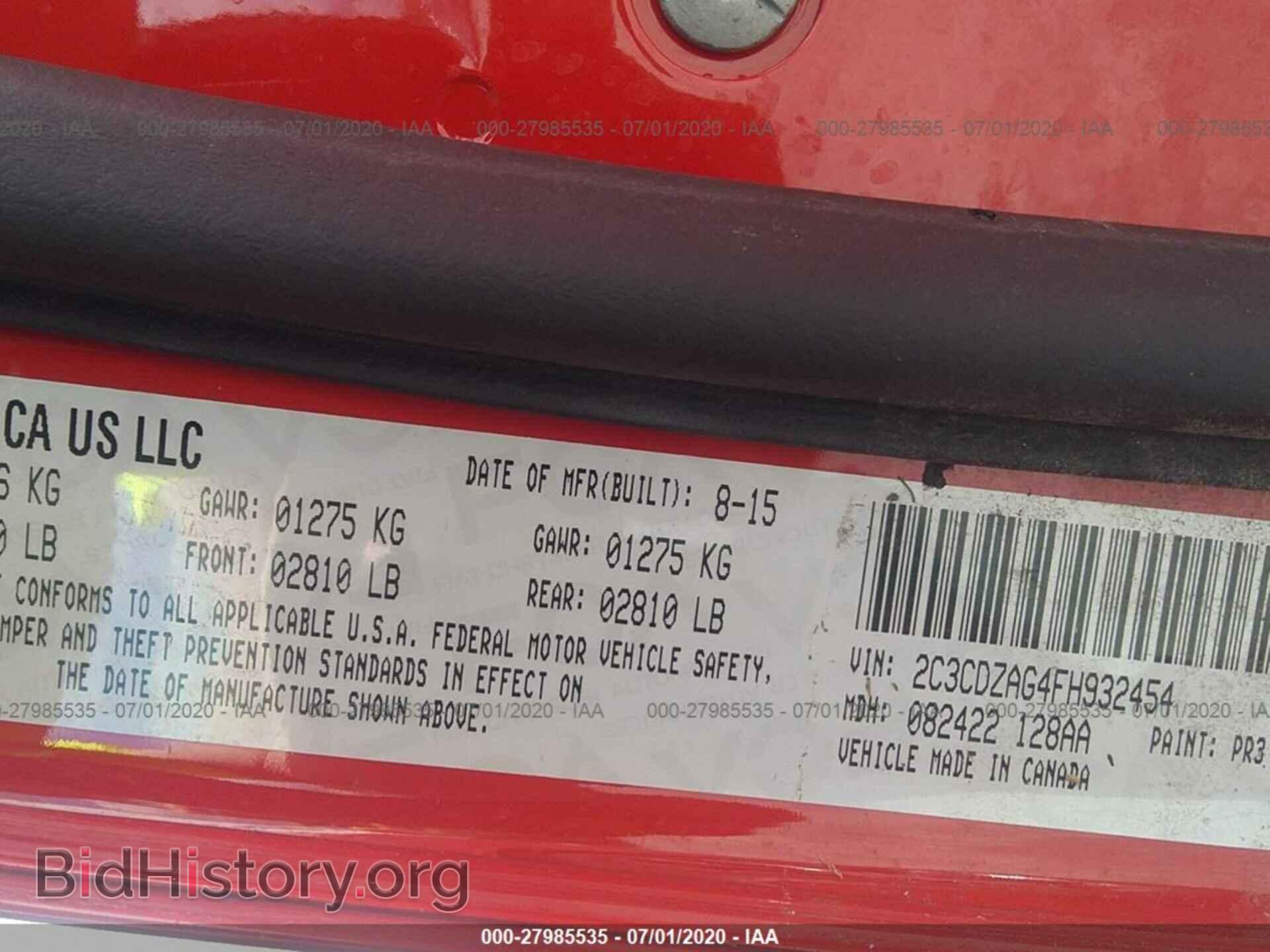 2015 DODGE CHALLENGER - VIN: 2C3CDZAG4FH932454 - Photo 9