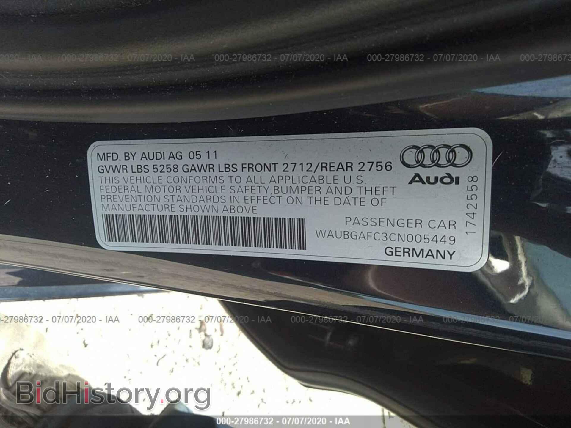 2012 AUDI A6 - VIN: WAUBGAFC3CN005449 - Photo 9