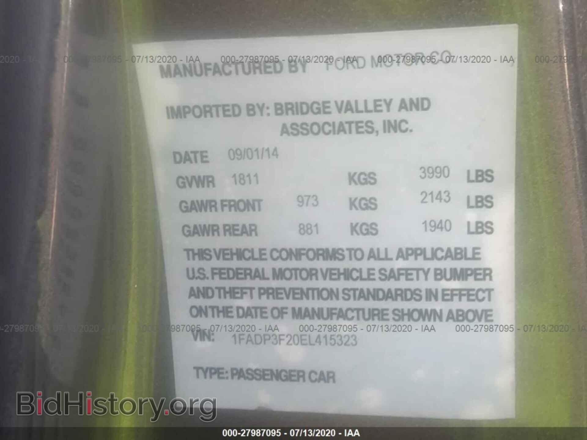 2014 FORD FOCUS - VIN: 1FADP3F20EL415323 - Photo 9