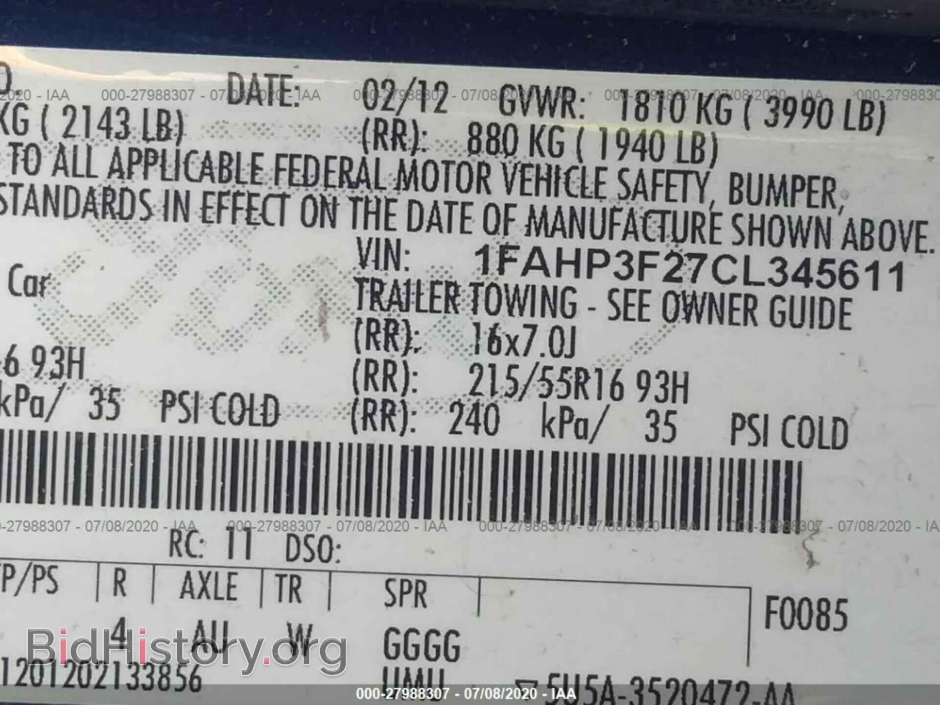 2012 FORD FOCUS - VIN: 1FAHP3F27CL345611 - Photo 9