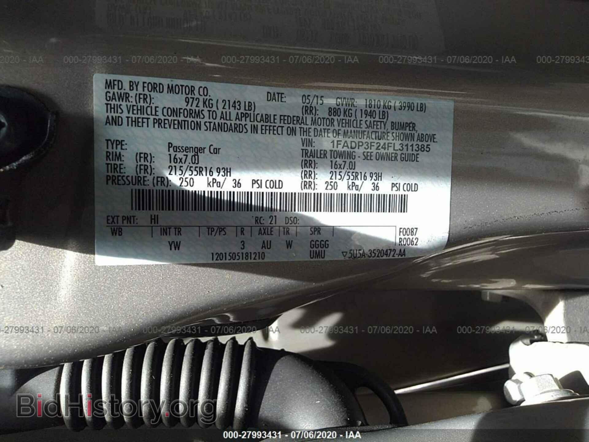 2015 FORD FOCUS - VIN: 1FADP3F24FL311385 - Фото 9