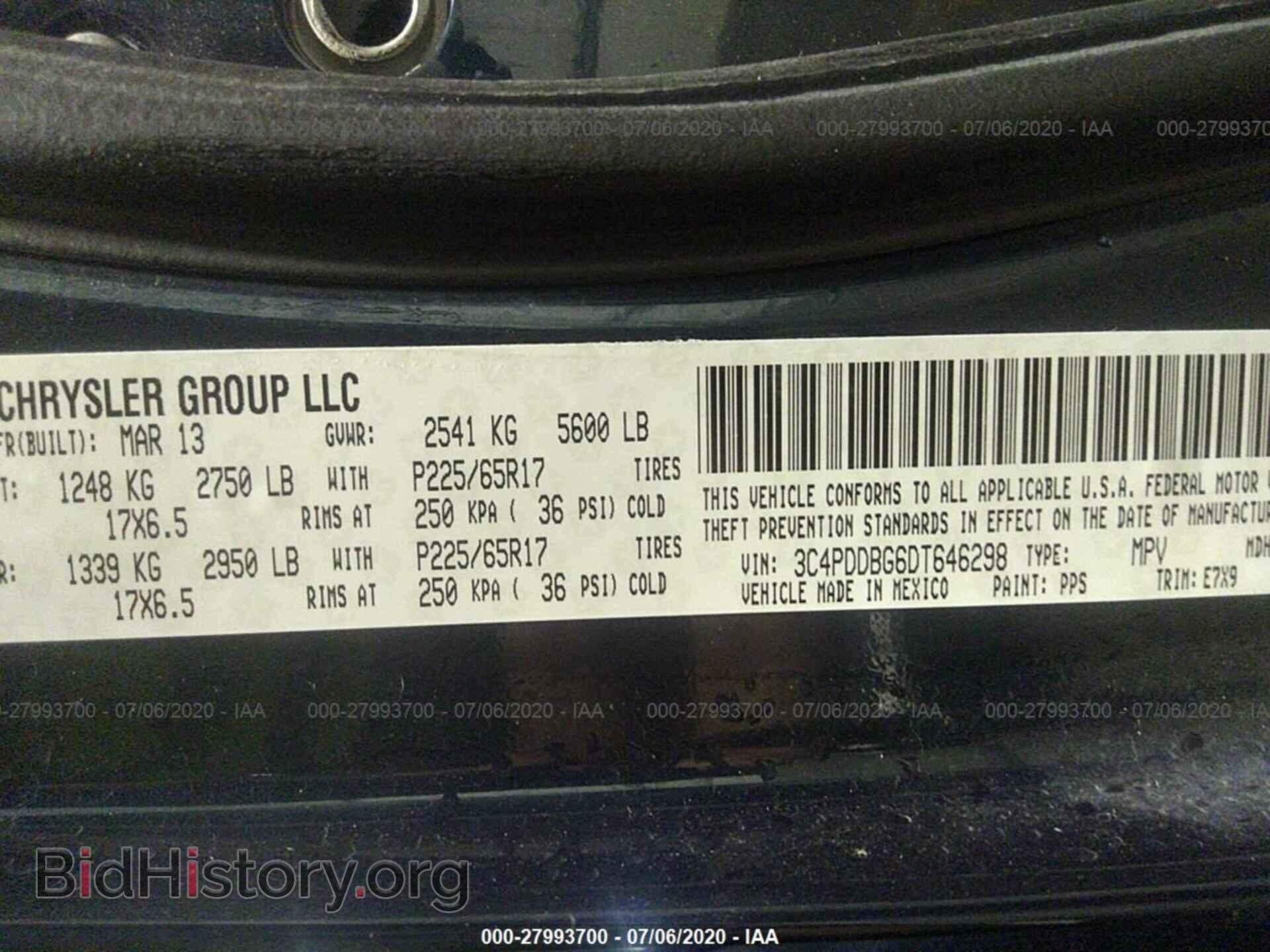 2013 DODGE JOURNEY - VIN: 3C4PDDBG6DT646298 - Фото 9