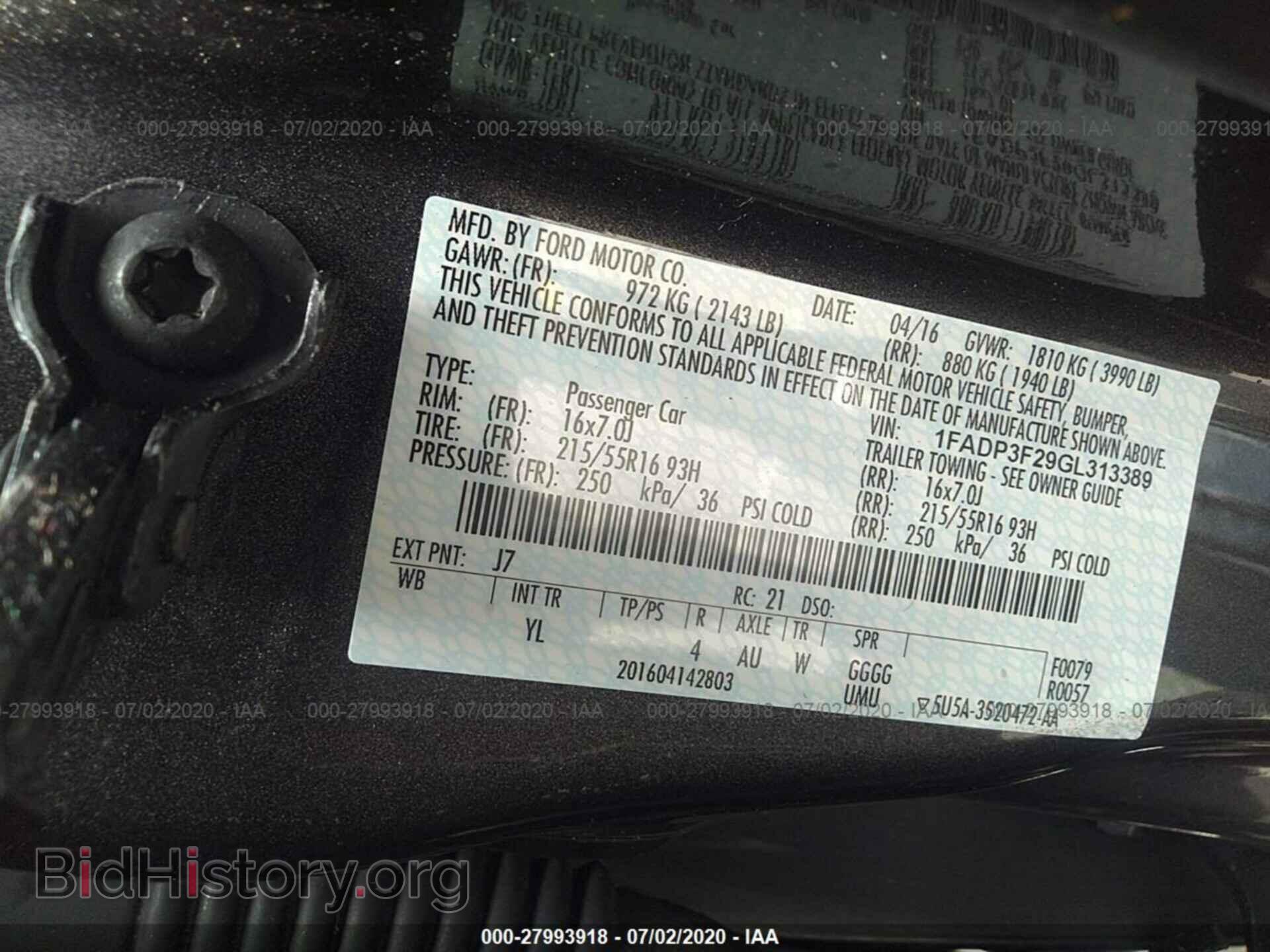 2016 FORD FOCUS - VIN: 1FADP3F29GL313389 - Фото 9