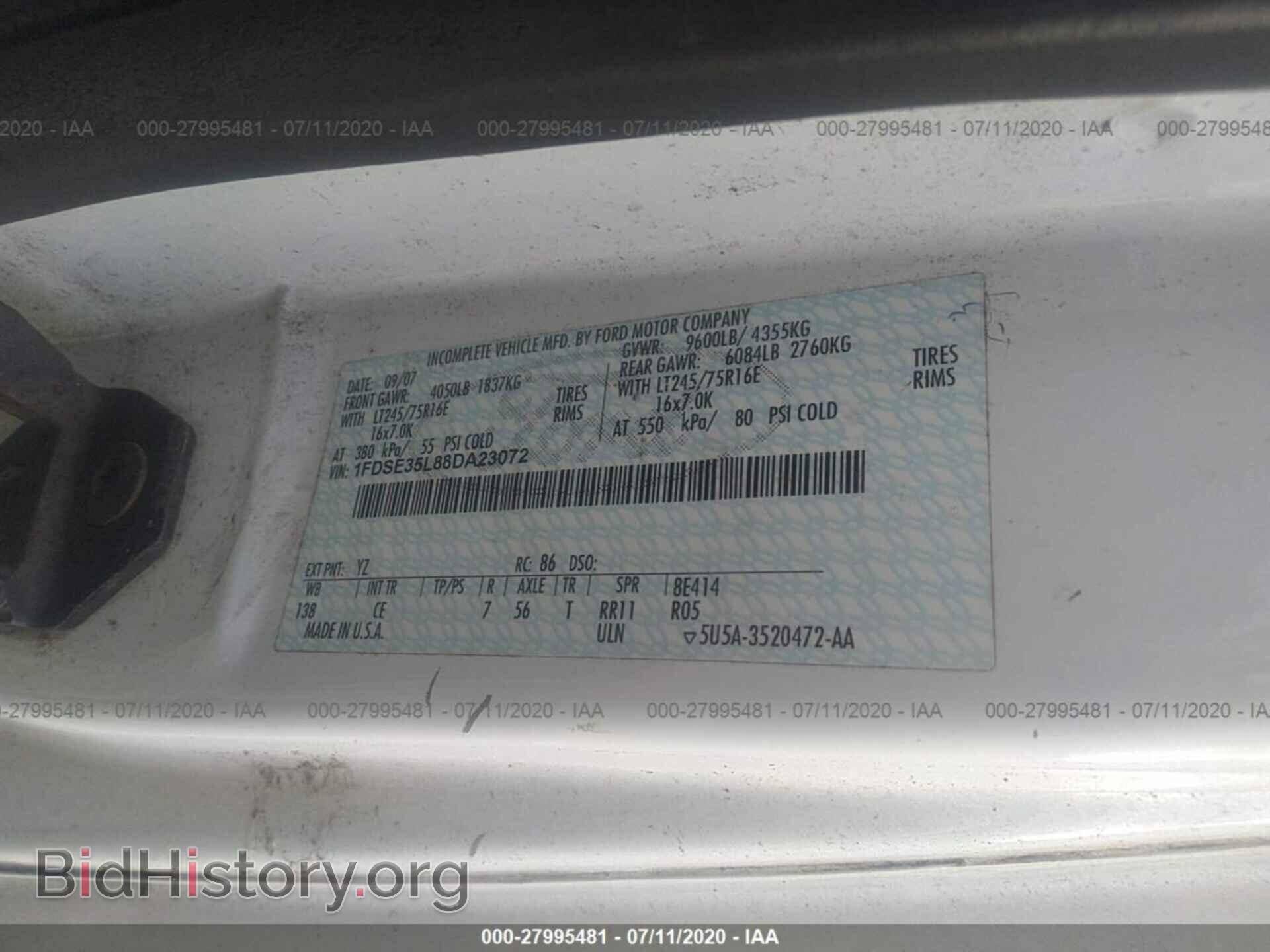 2008 FORD ECONOLINE - VIN: 1FDSE35L88DA23072 - Фото 9
