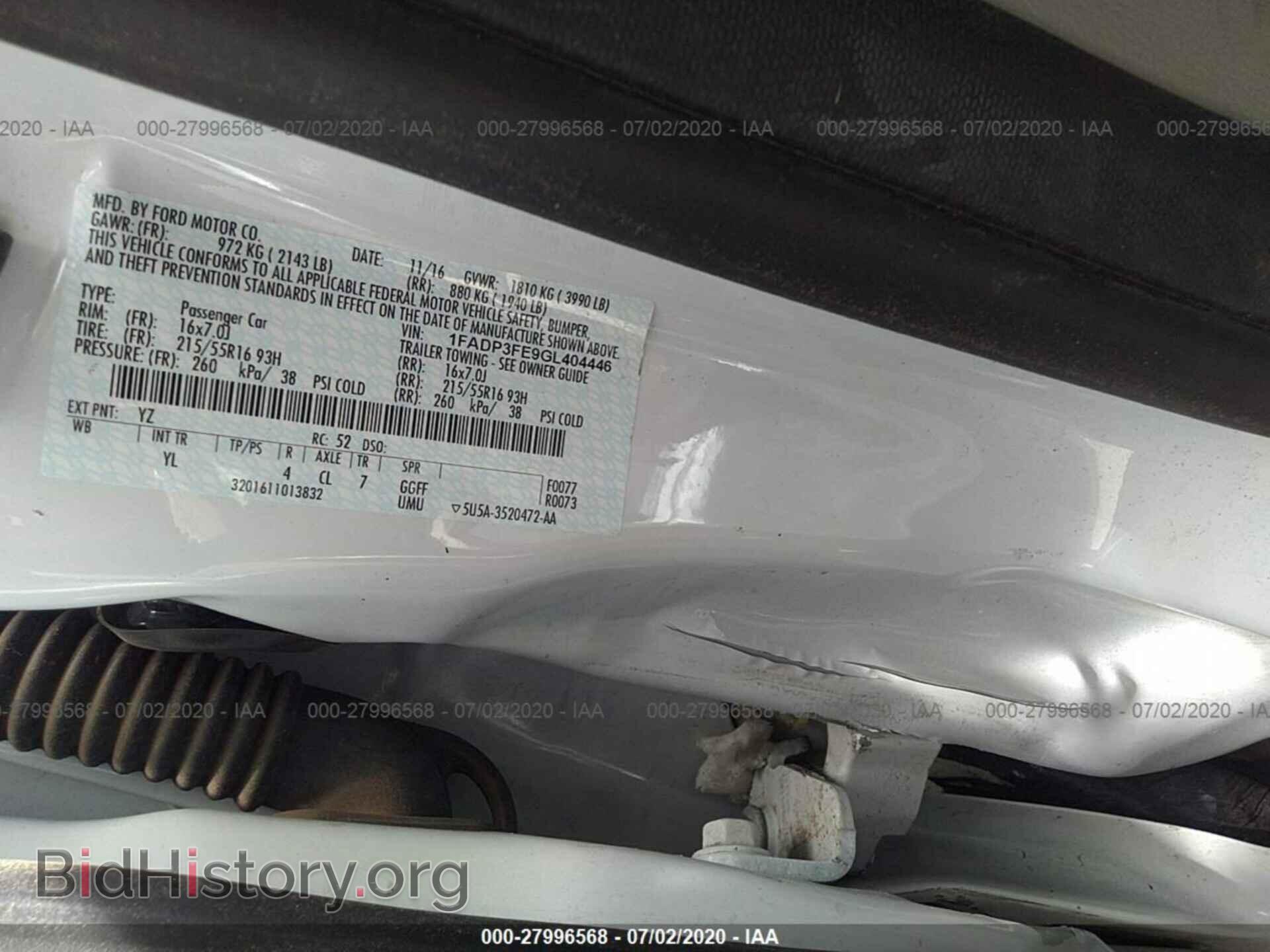 2016 FORD FOCUS - VIN: 1FADP3FE9GL404446 - Фото 9