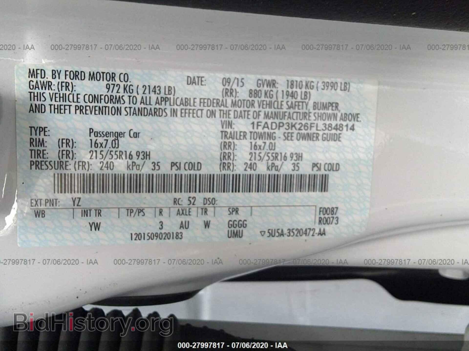 2015 FORD FOCUS - VIN: 1FADP3K26FL384814 - Фото 9