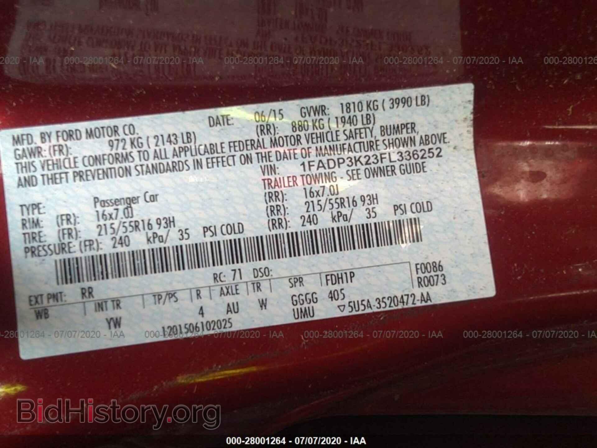 2015 FORD FOCUS - VIN: 1FADP3K23FL336252 - Фото 9