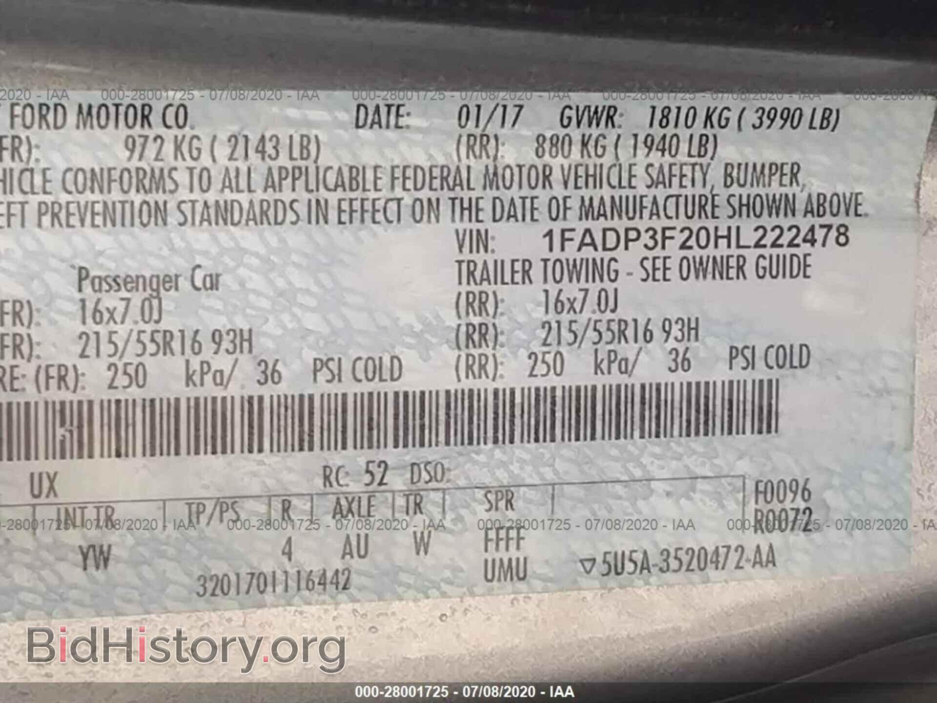 2017 FORD FOCUS - VIN: 1FADP3F20HL222478 - Photo 9