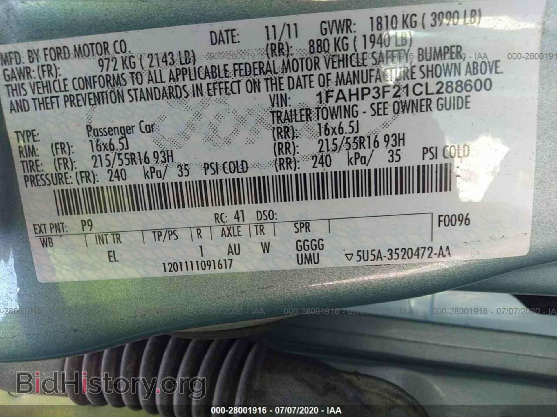 2012 FORD FOCUS - VIN: 1FAHP3F21CL288600 - Photo 9