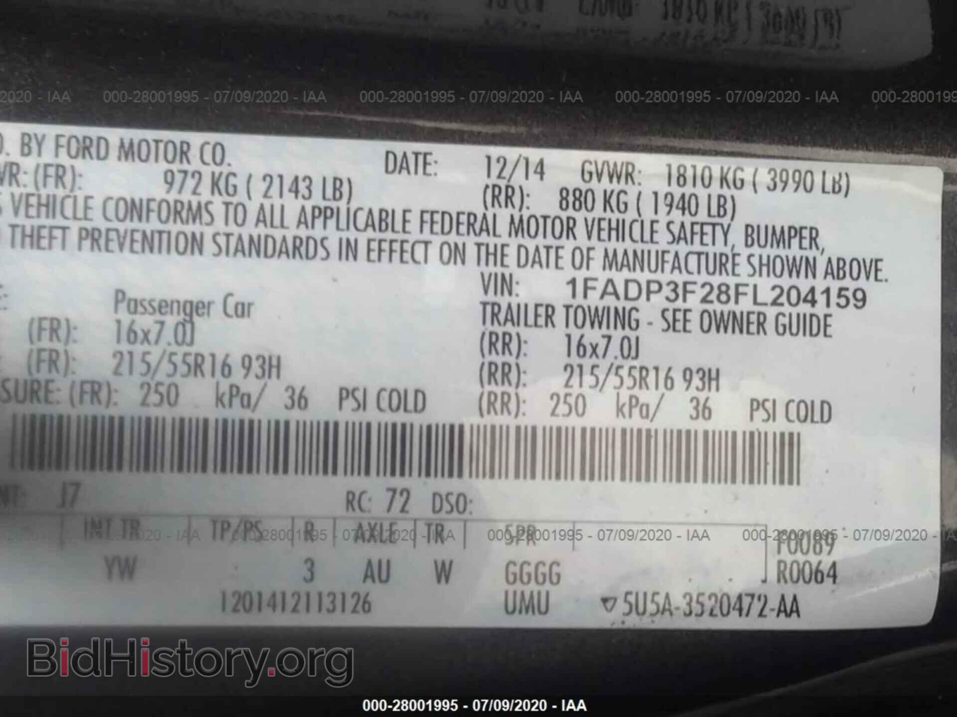 2015 FORD FOCUS - VIN: 1FADP3F28FL204159 - Фото 9