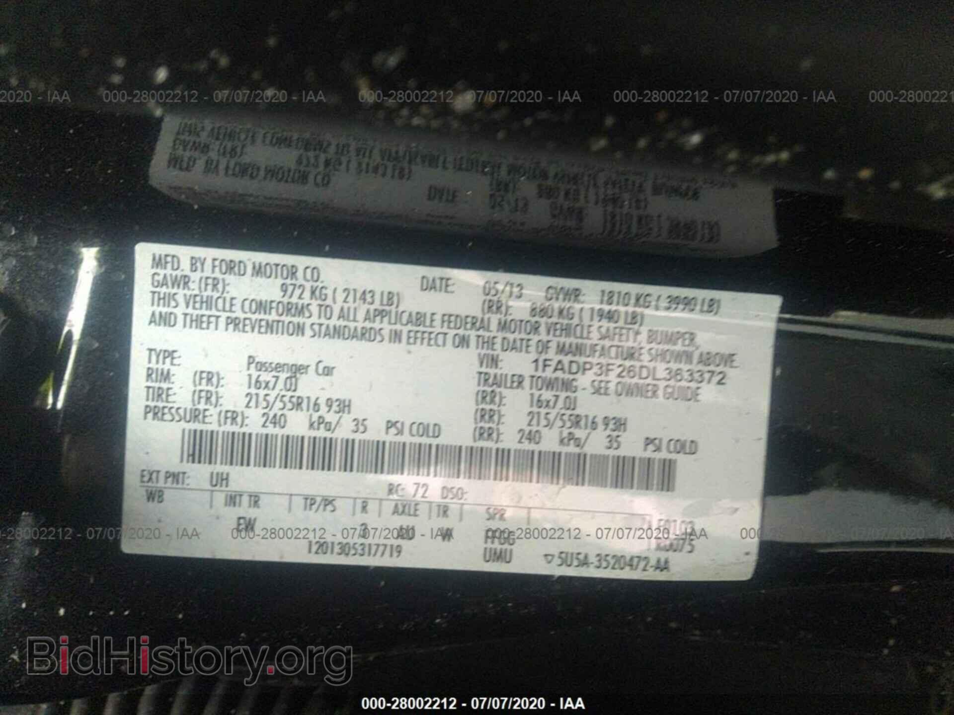 2013 FORD FOCUS - VIN: 1FADP3F26DL363372 - Фото 9