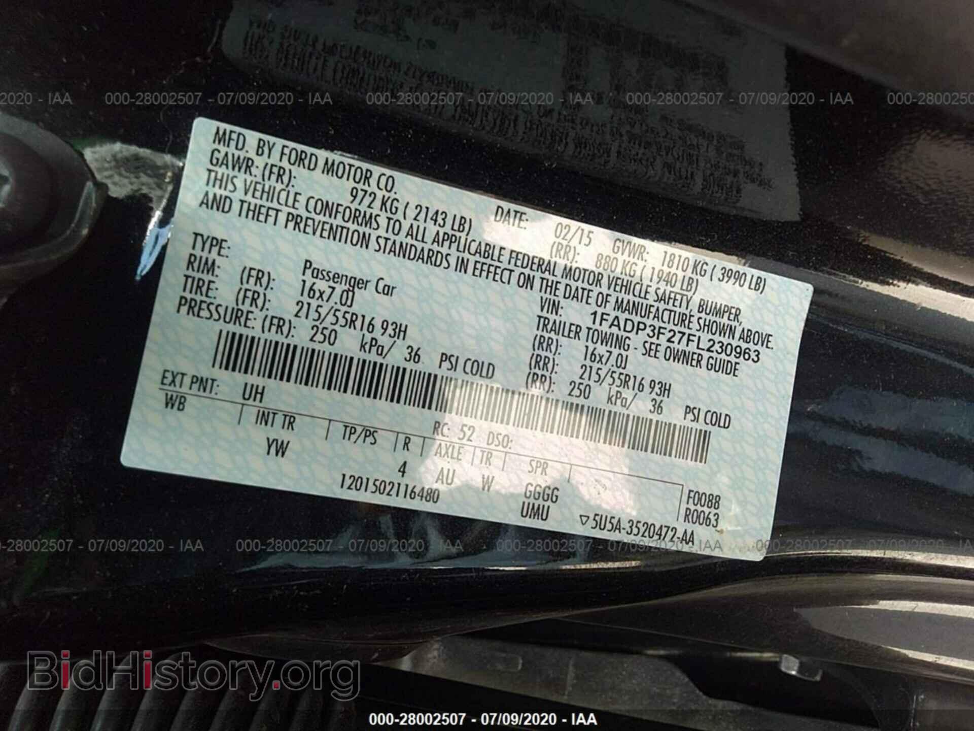 2015 FORD FOCUS - VIN: 1FADP3F27FL230963 - Фото 9
