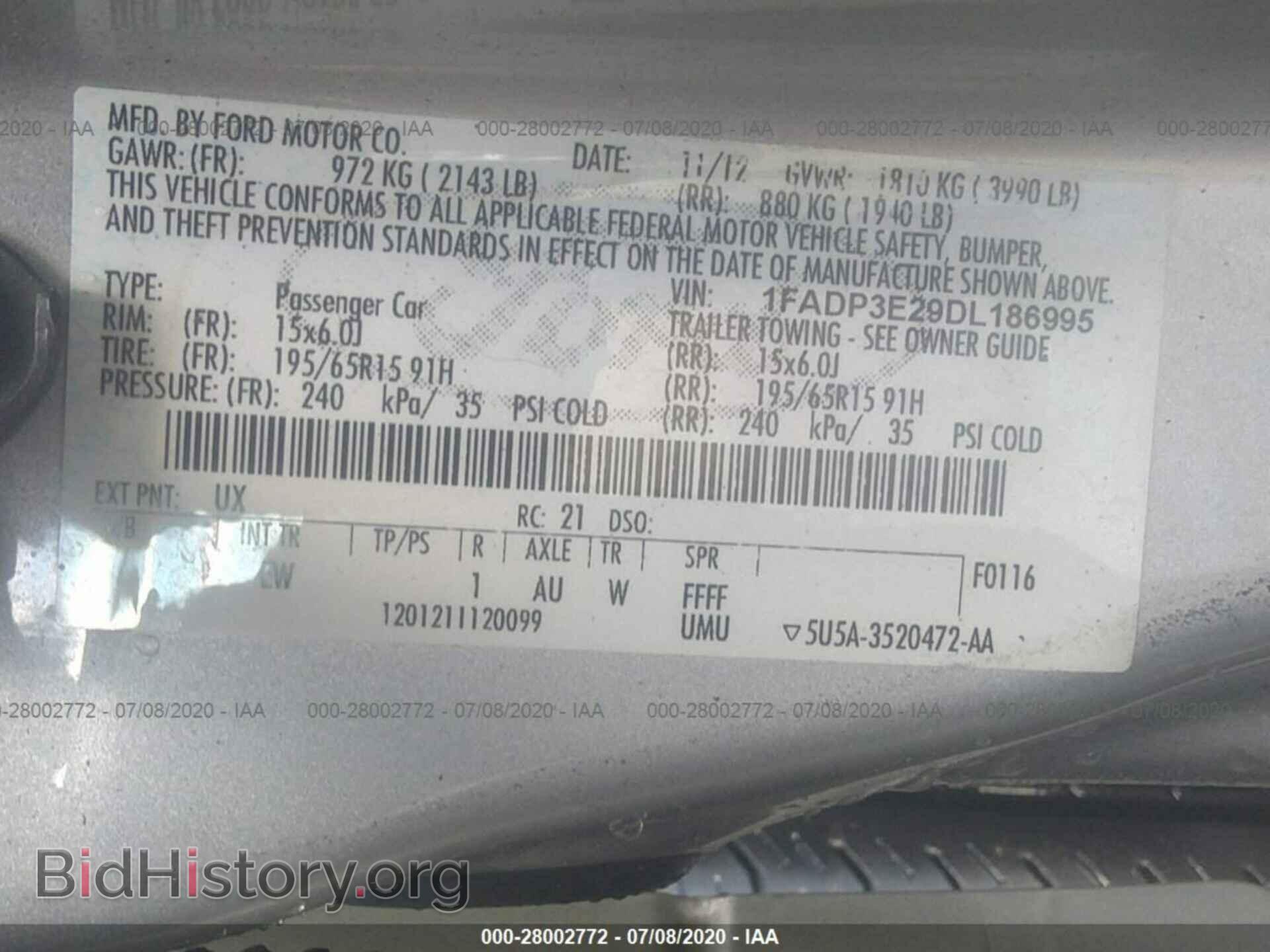 2013 FORD FOCUS - VIN: 1FADP3E29DL186995 - Photo 9