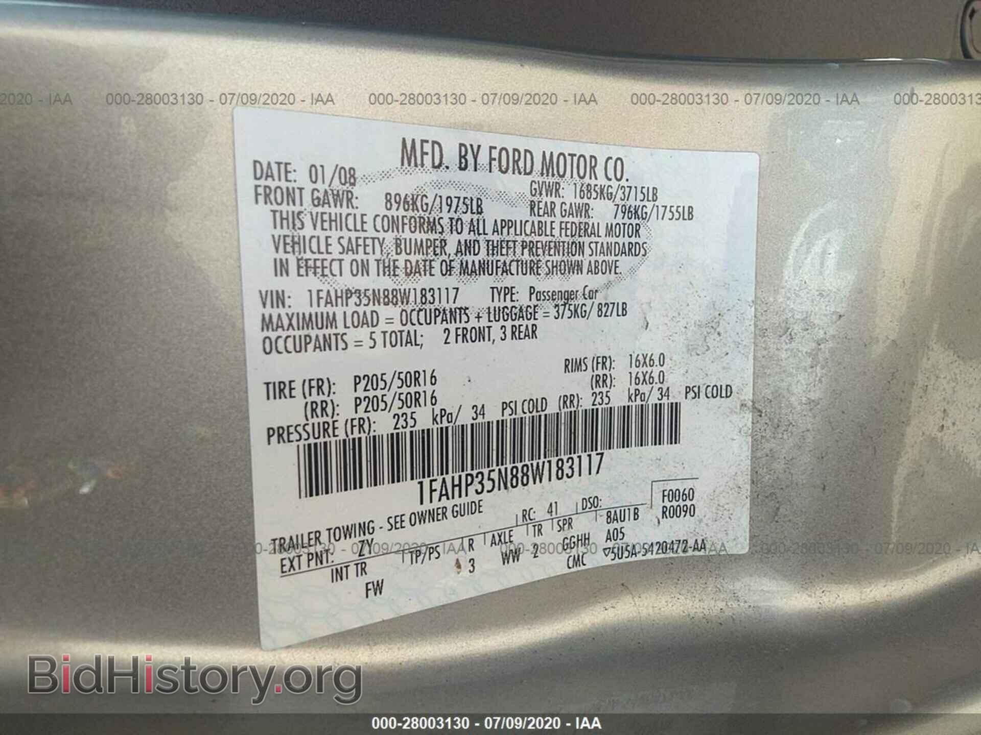 2008 FORD FOCUS - VIN: 1FAHP35N88W183117 - Фото 9