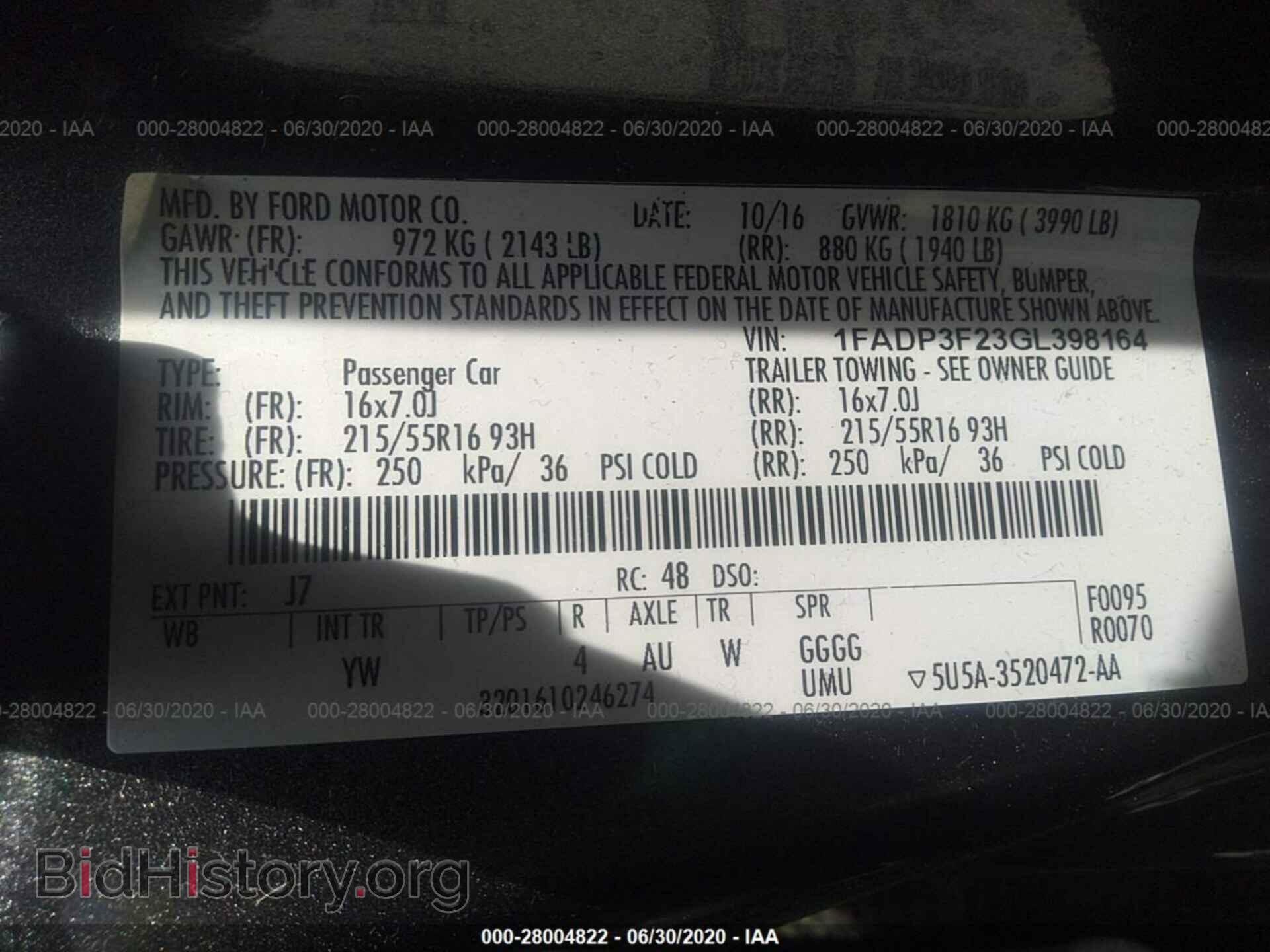 2016 FORD FOCUS - VIN: 1FADP3F23GL398164 - Photo 9