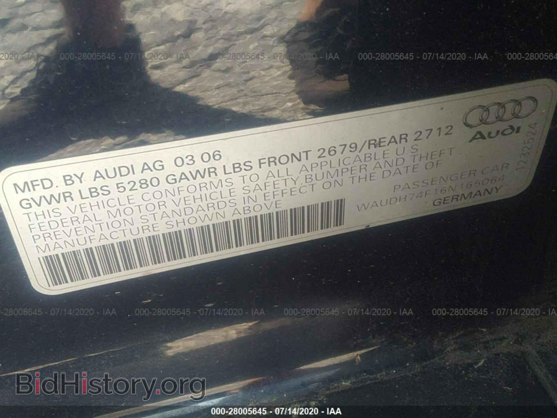 2006 AUDI A6 - VIN: WAUDH74F16N165064 - Фото 9