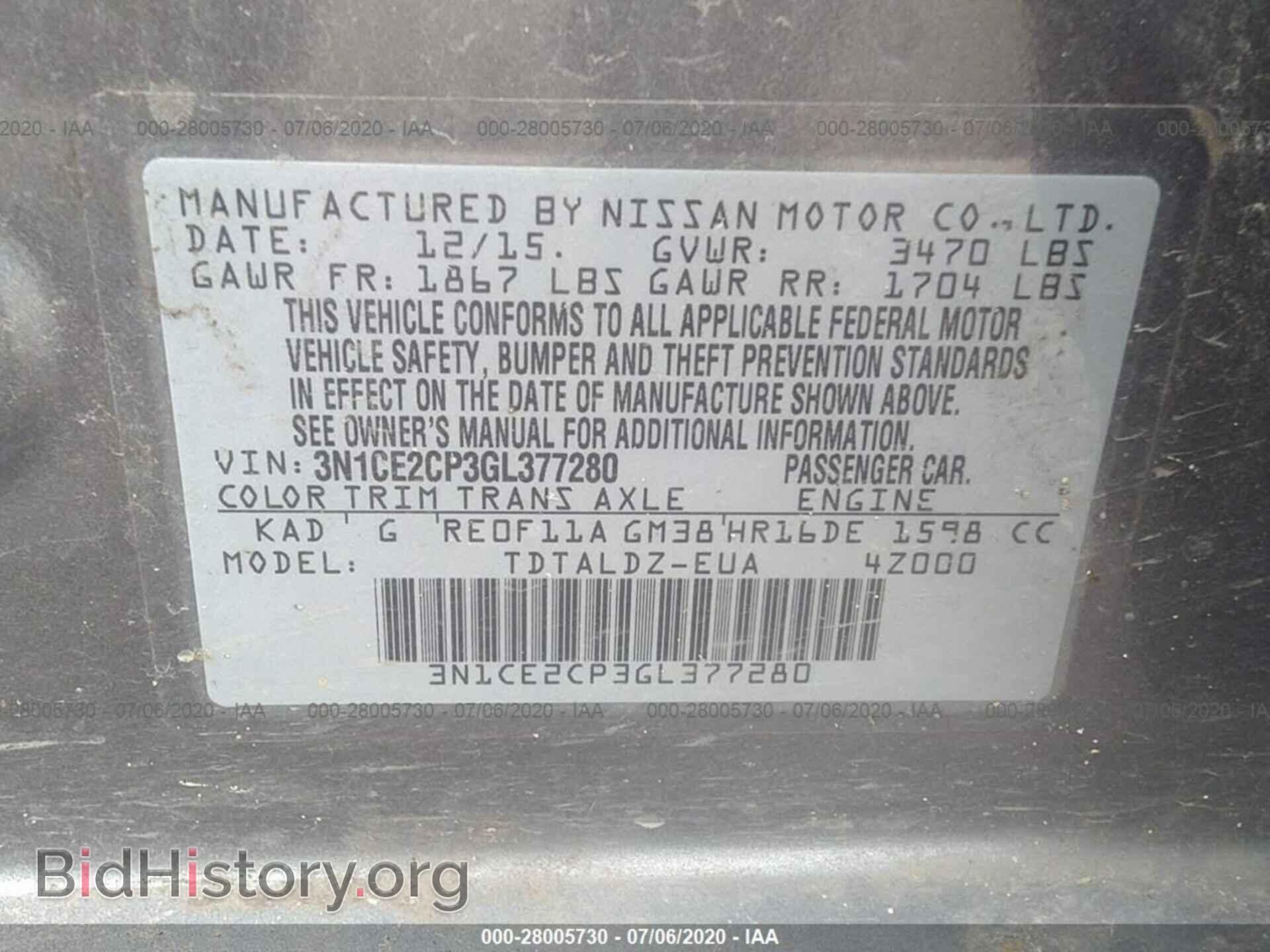 2016 NISSAN VERSA NOTE - VIN: 3N1CE2CP3GL377280 - Фото 9