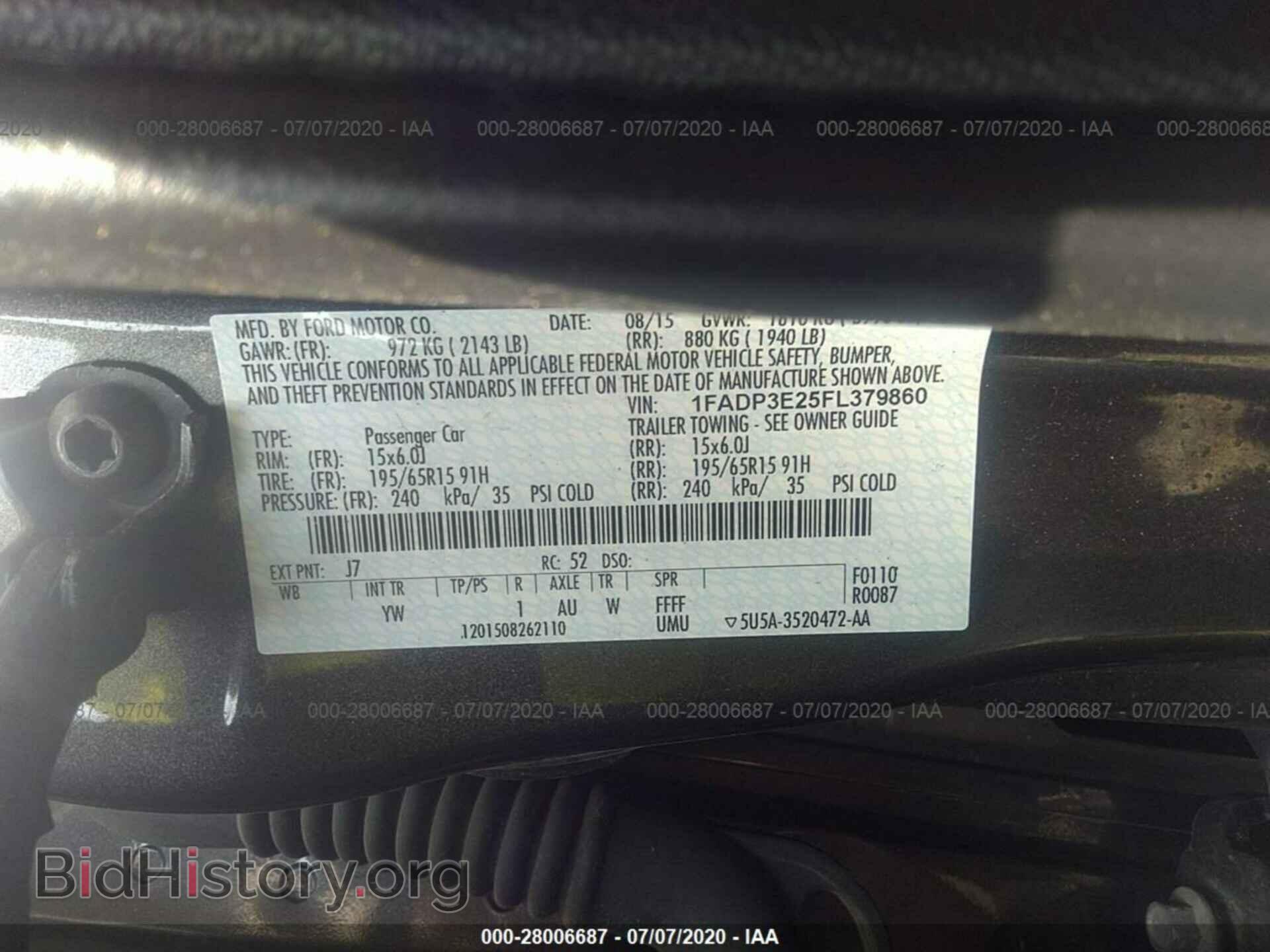 2015 FORD FOCUS - VIN: 1FADP3E25FL379860 - Фото 9