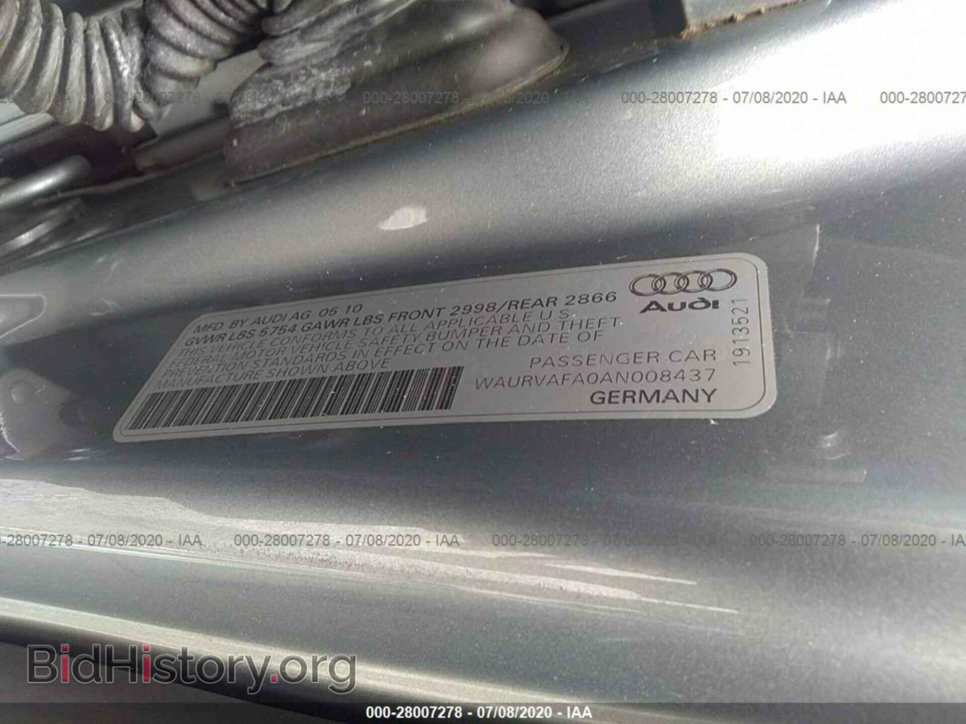 2010 AUDI A8 L - VIN: WAURVAFA0AN008437 - Фото 9