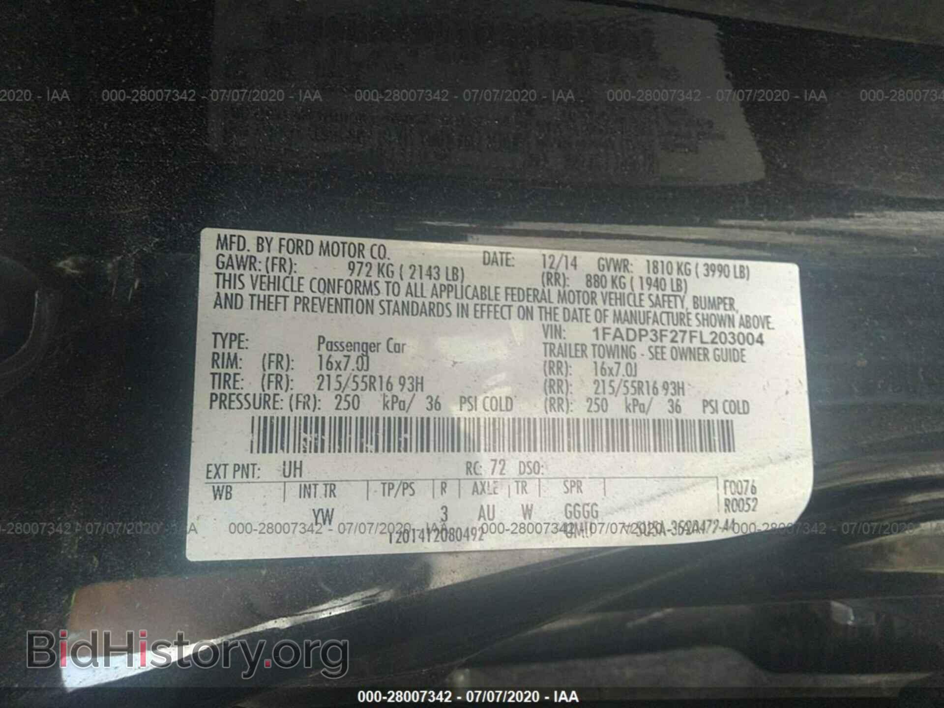 2015 FORD FOCUS - VIN: 1FADP3F27FL203004 - Фото 9
