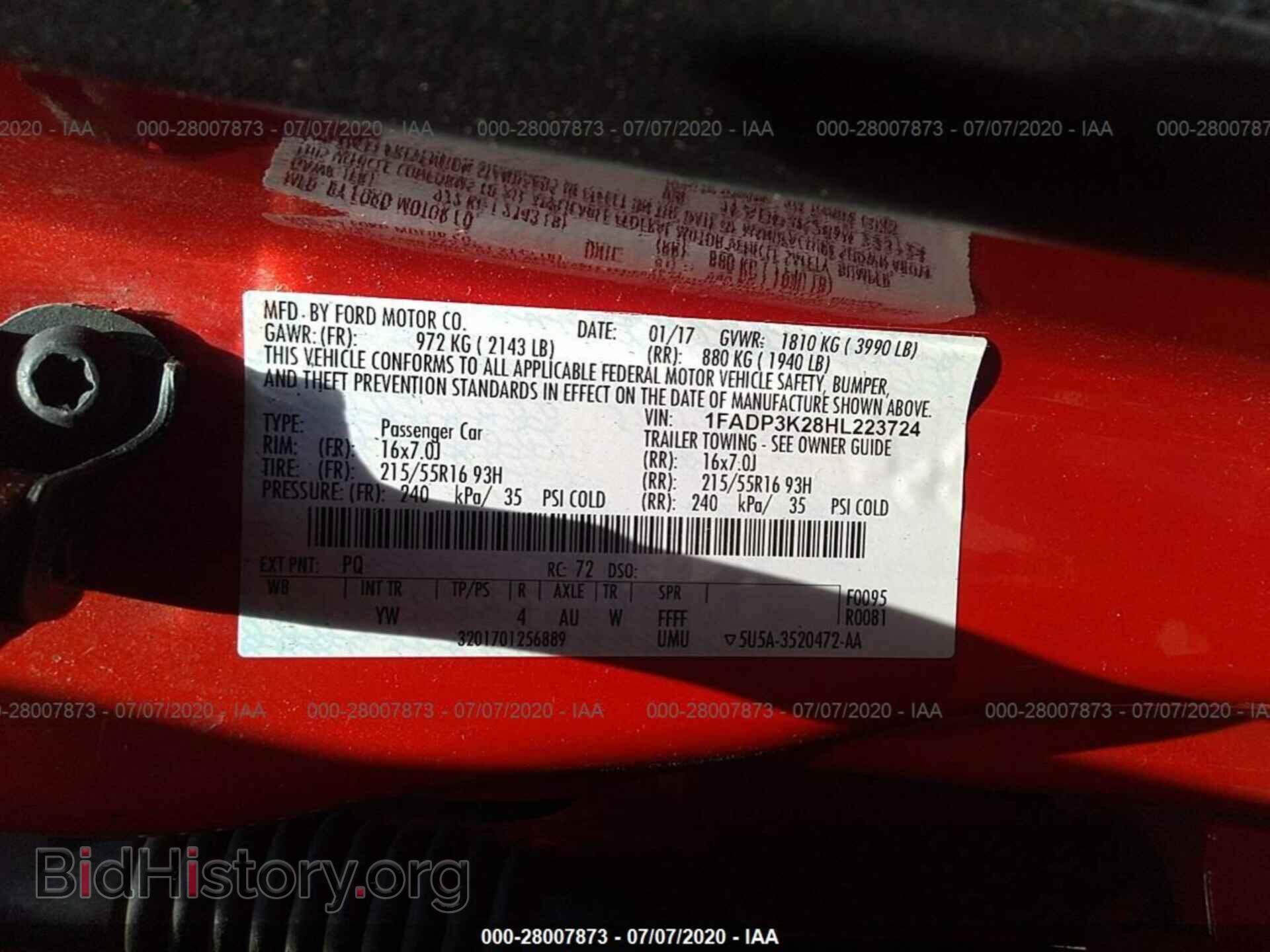2017 FORD FOCUS - VIN: 1FADP3K28HL223724 - Фото 9