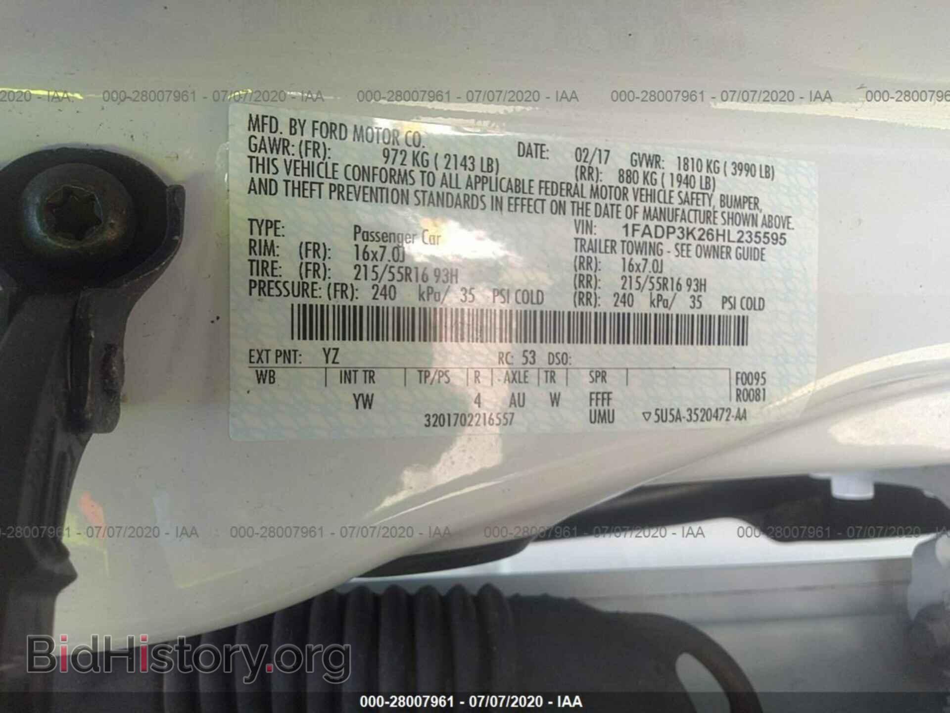 2017 FORD FOCUS - VIN: 1FADP3K26HL235595 - Фото 9