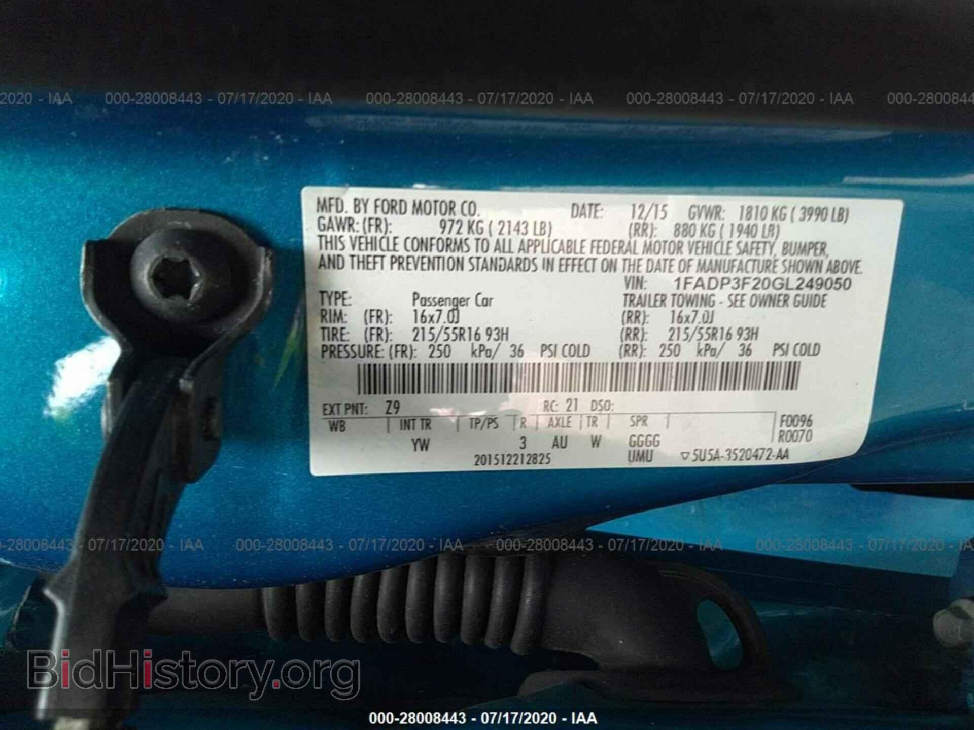 2016 FORD FOCUS - VIN: 1FADP3F20GL249050 - Photo 9