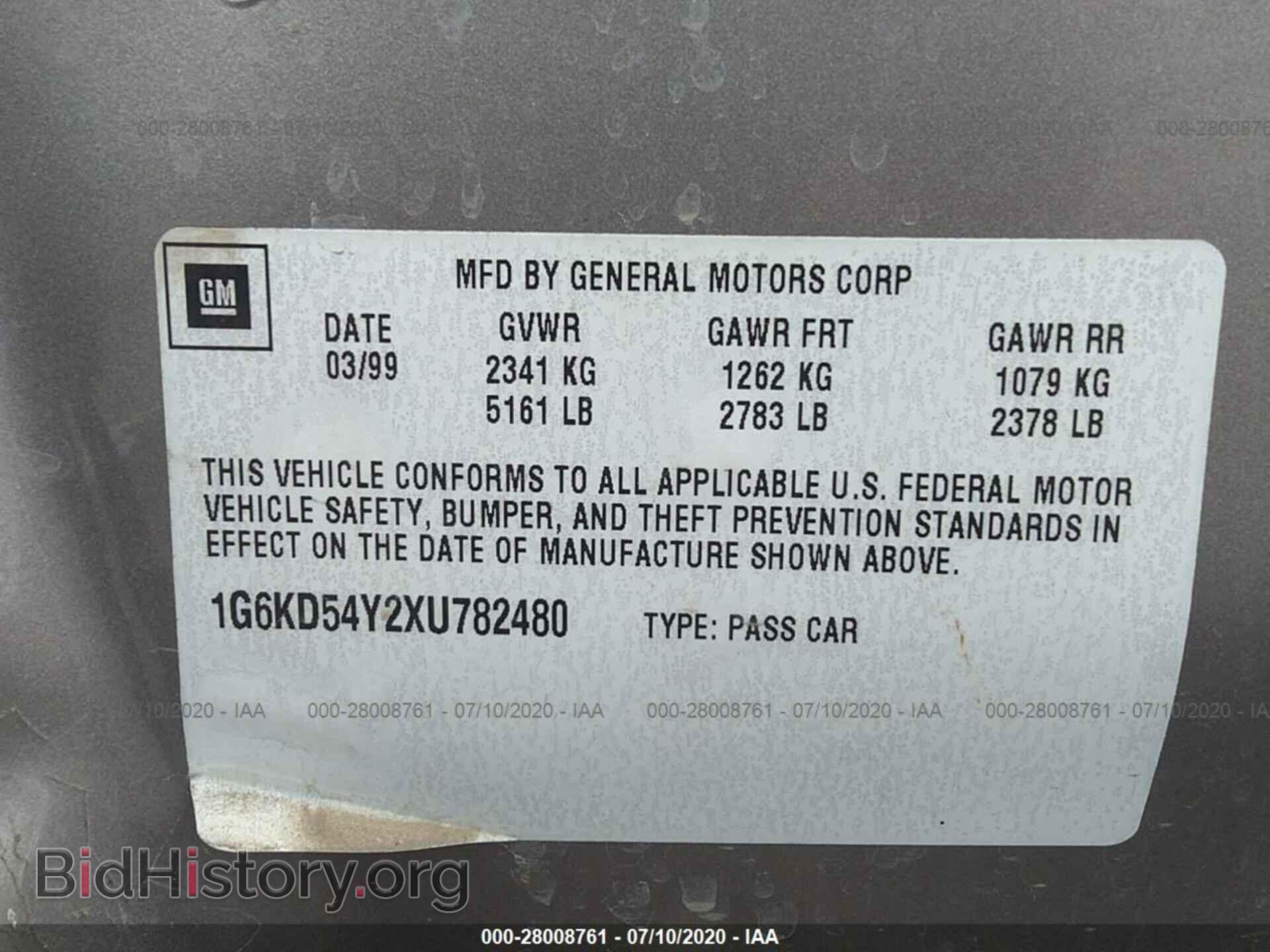1999 CADILLAC DEVILLE - VIN: 1G6KD54Y2XU782480 - Photo 9